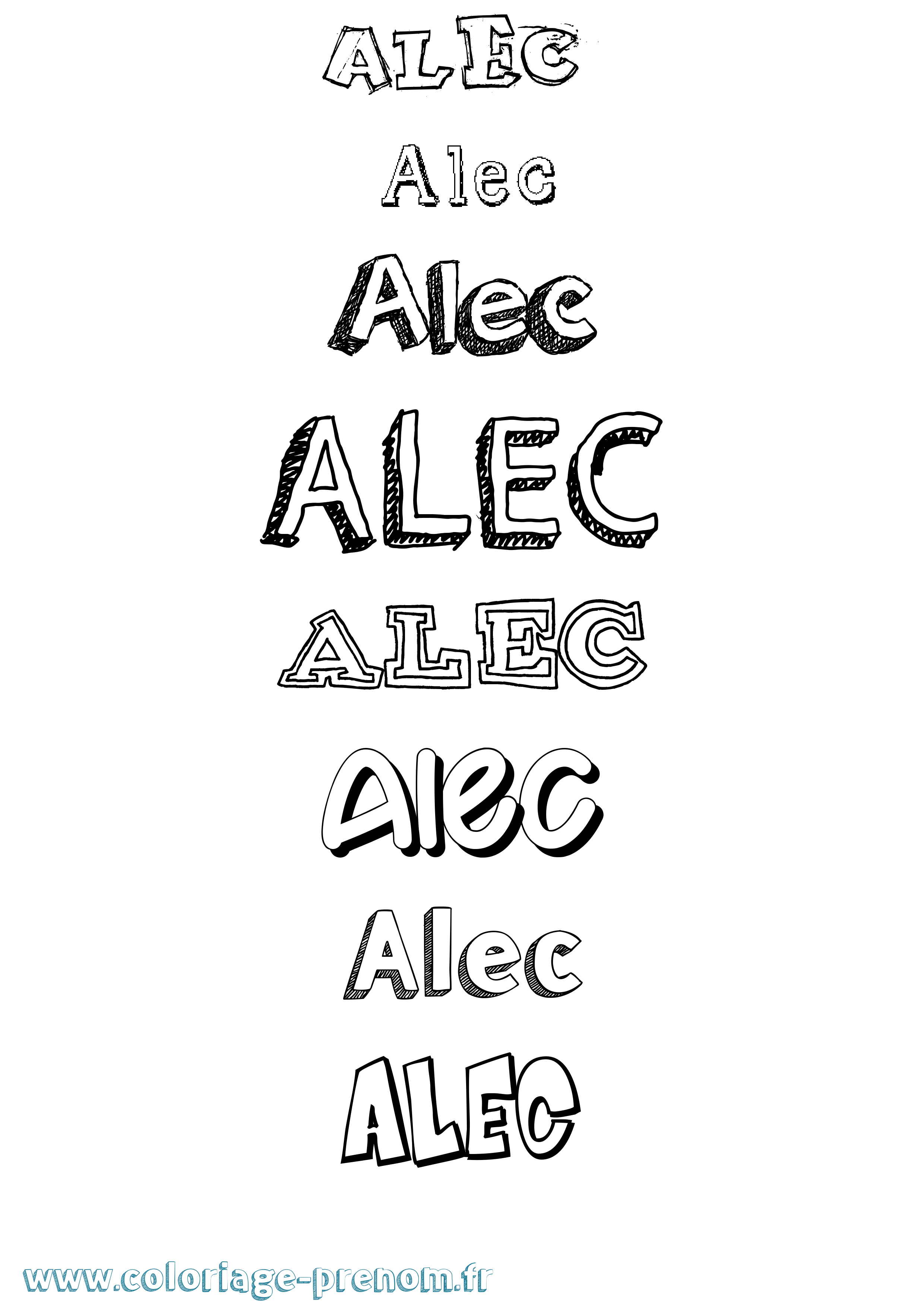Coloriage prénom Alec