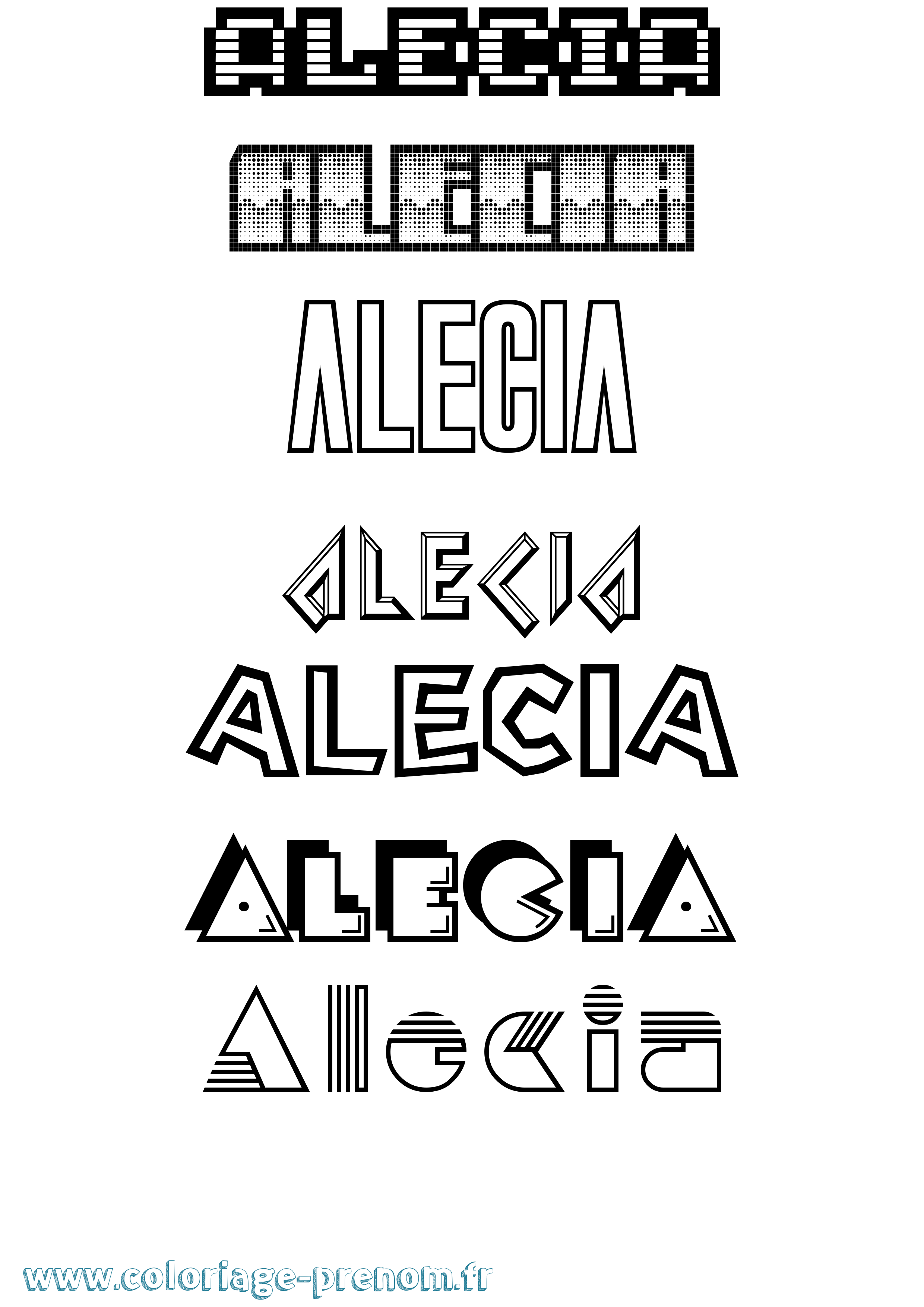 Coloriage Alecia Jeux Vidéos Coloriage prénom Alecia Jeux Vidéos