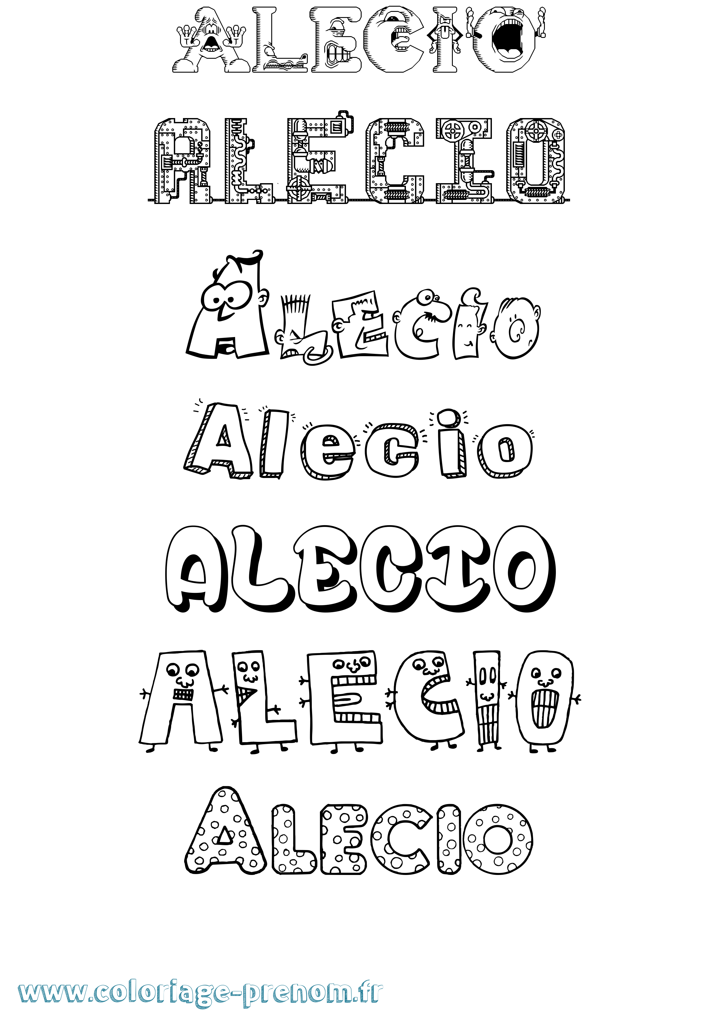 Coloriage prénom Alecio Fun
