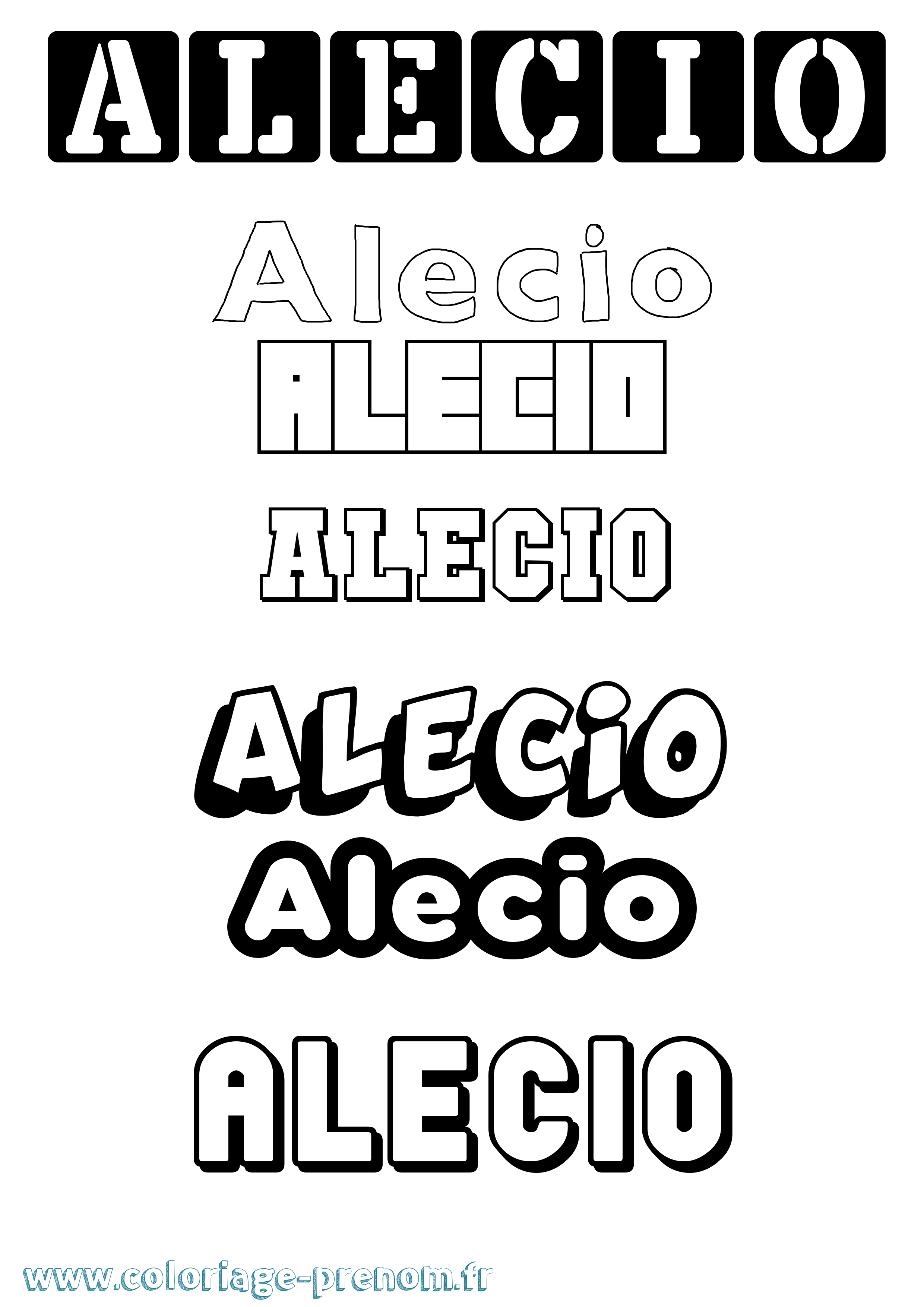 Coloriage prénom Alecio Simple