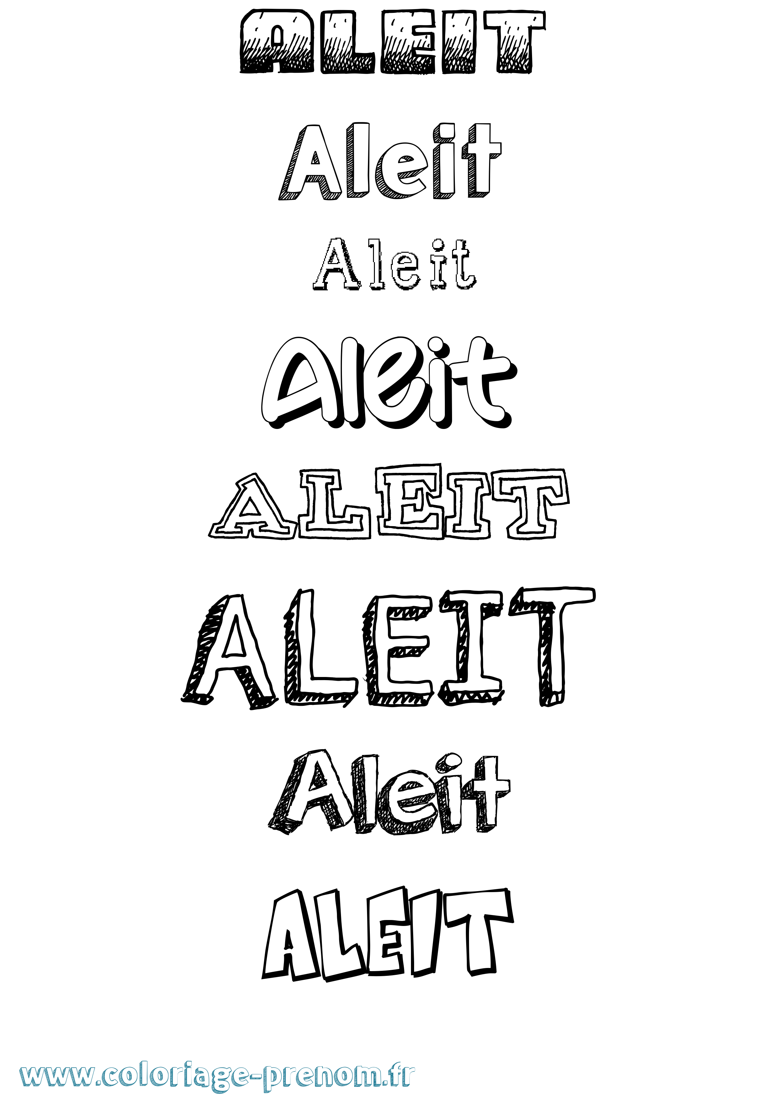 Coloriage Aleit Dessiné Coloriage prénom Aleit Dessiné