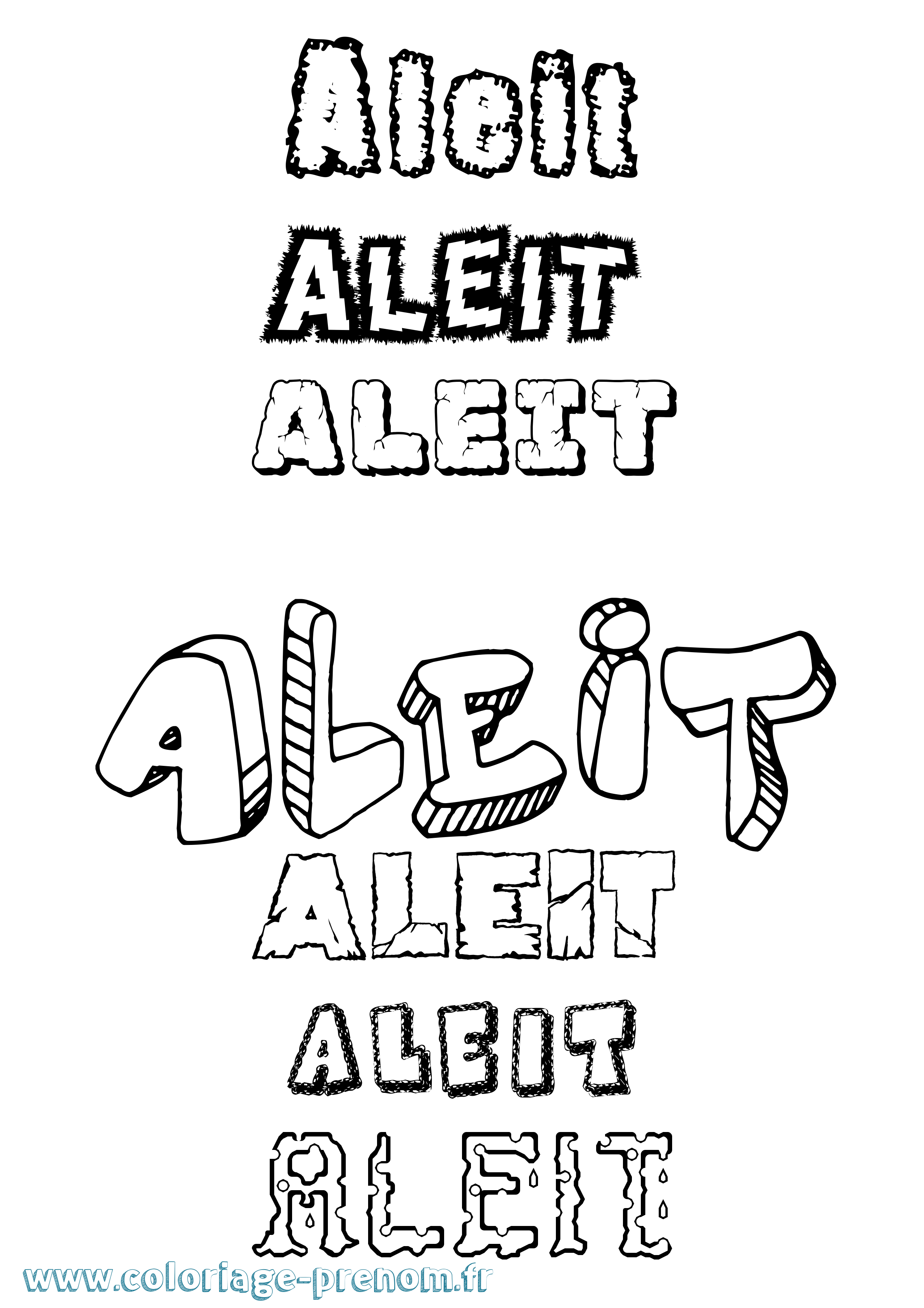 Coloriage Aleit Destructuré Coloriage prénom Aleit Destructuré