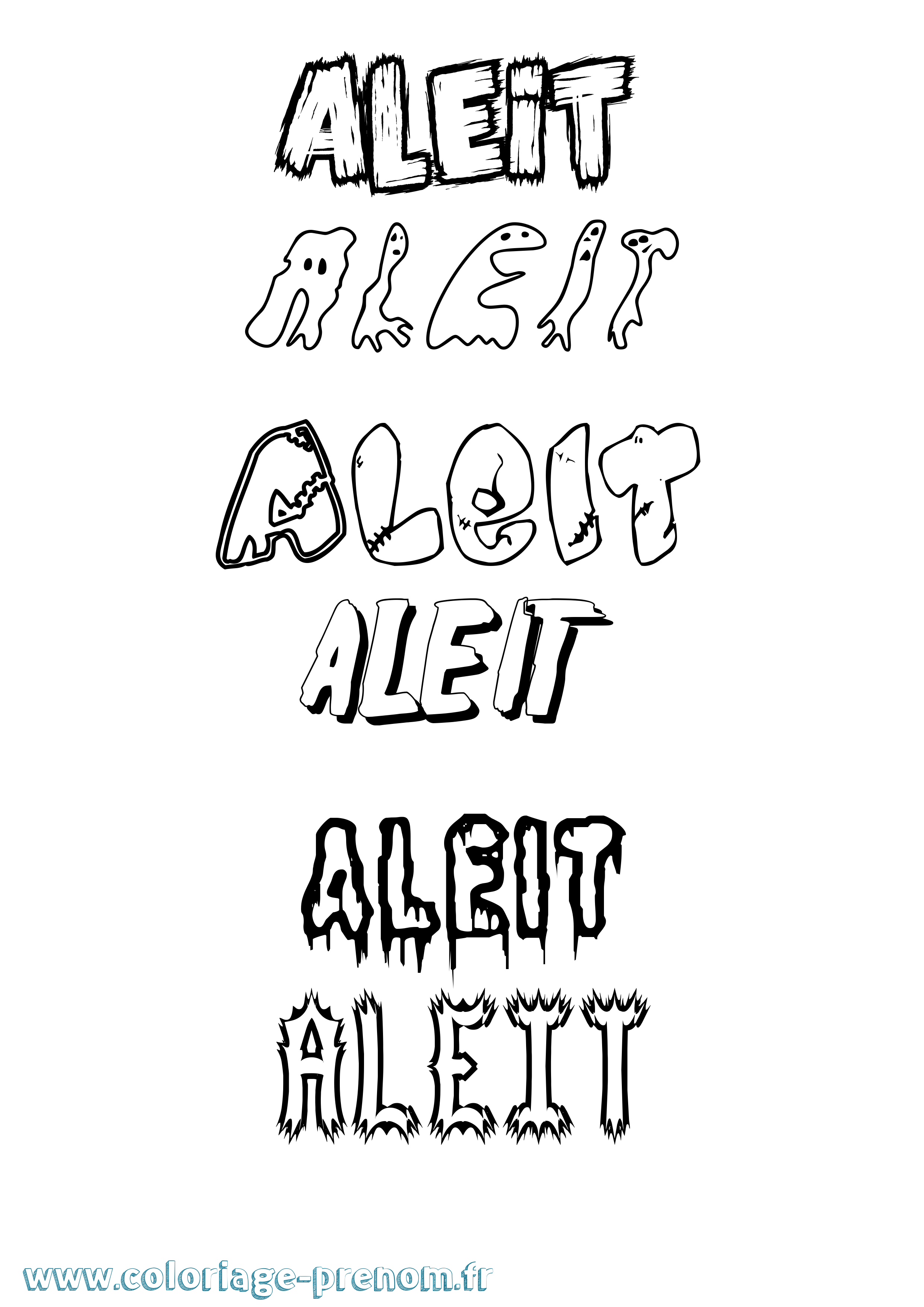 Coloriage Aleit Frisson Coloriage prénom Aleit Frisson