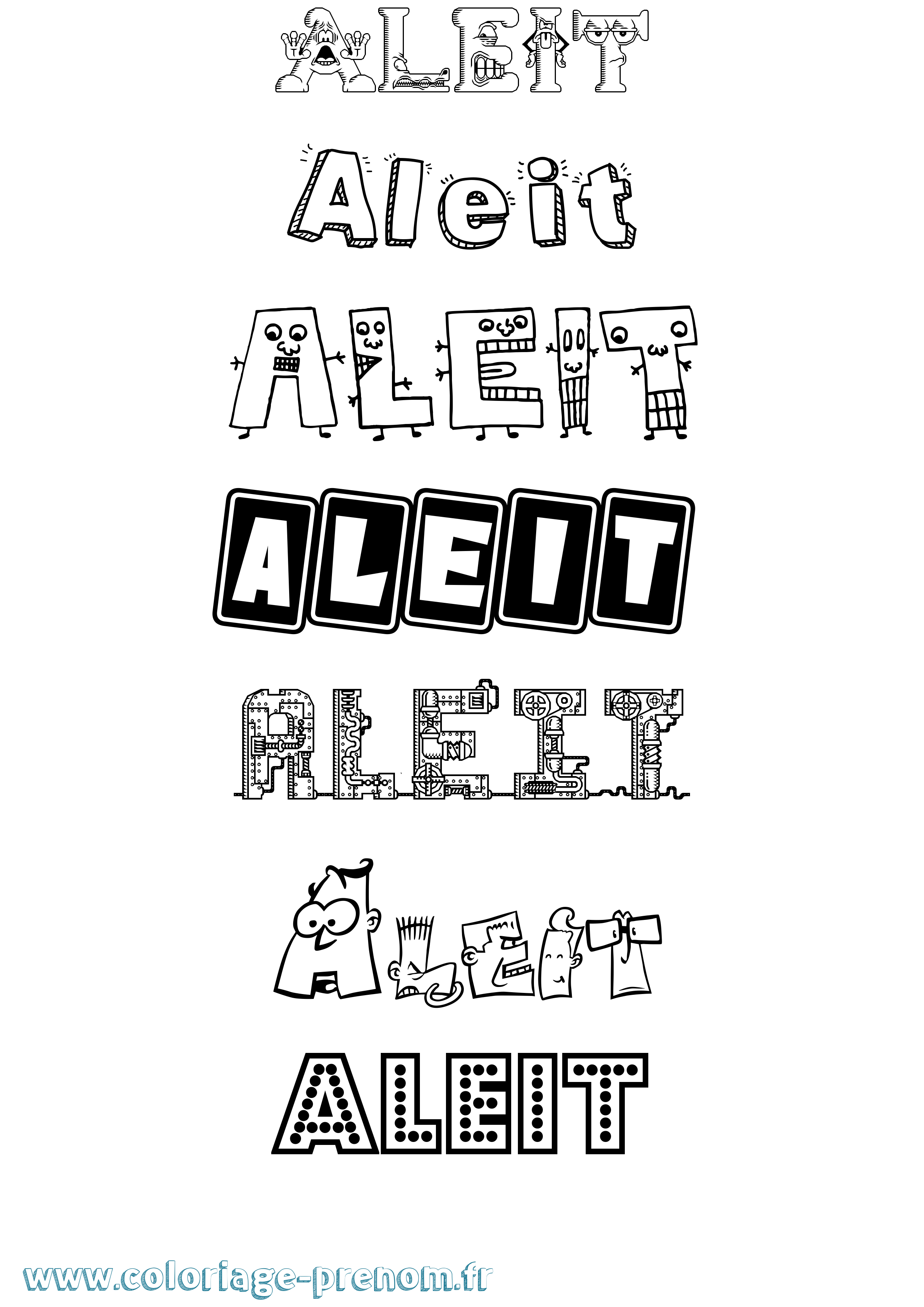 Coloriage Aleit Fun Coloriage prénom Aleit Fun