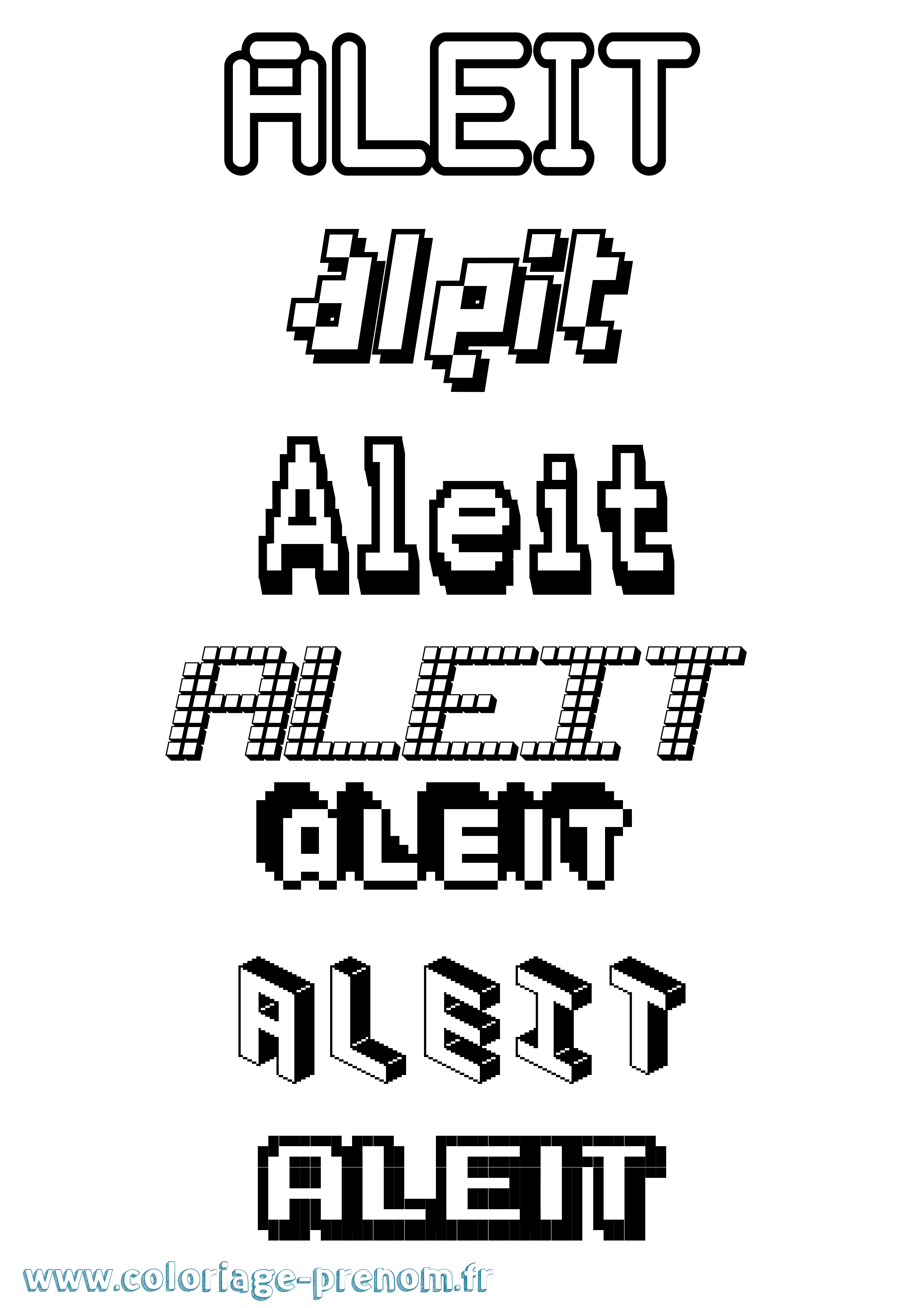Coloriage Aleit Pixel Coloriage prénom Aleit Pixel