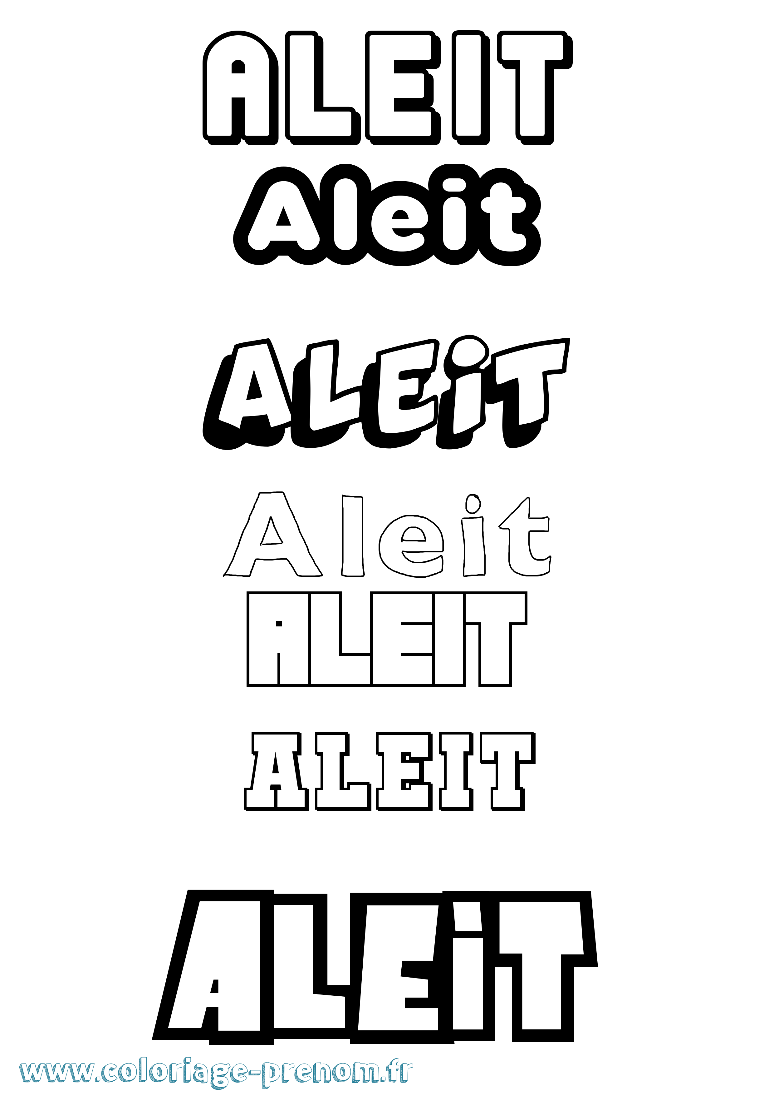 Coloriage Aleit Simple Coloriage prénom Aleit Simple