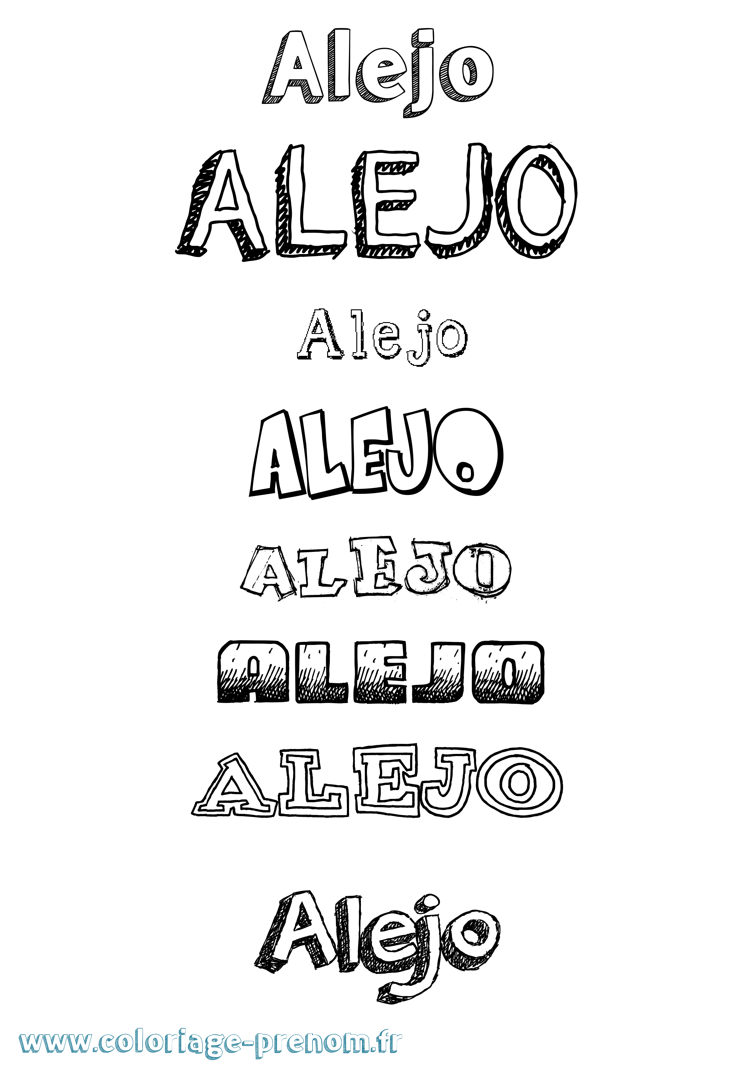 Coloriage prénom Alejo Dessiné