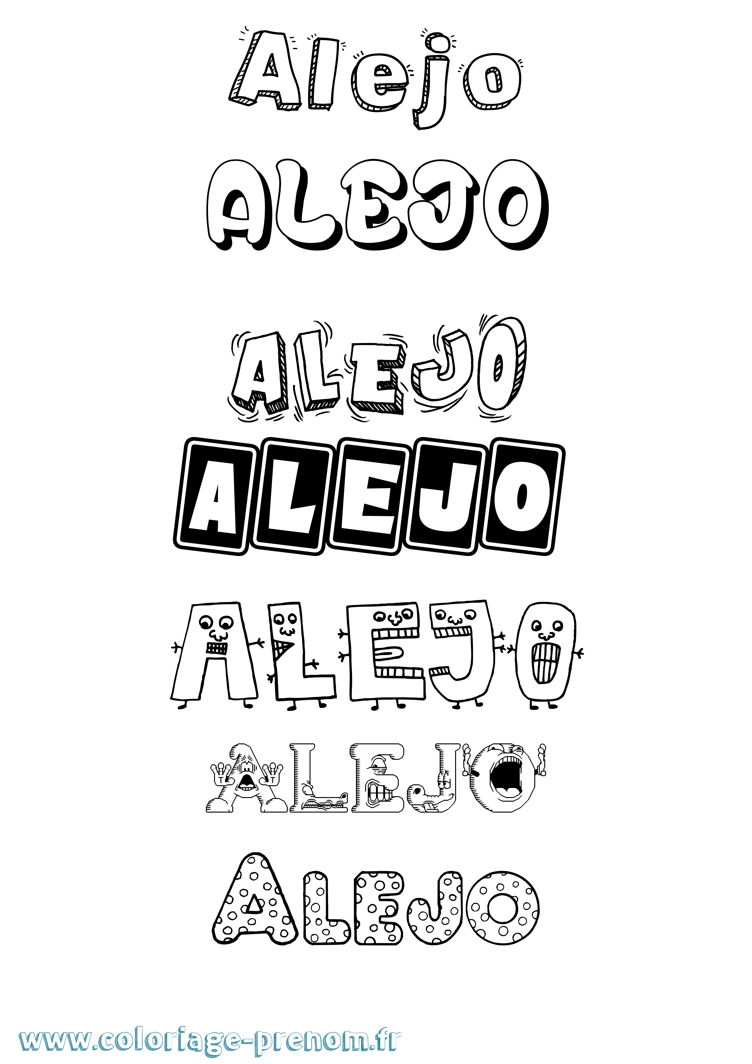 Coloriage prénom Alejo Fun