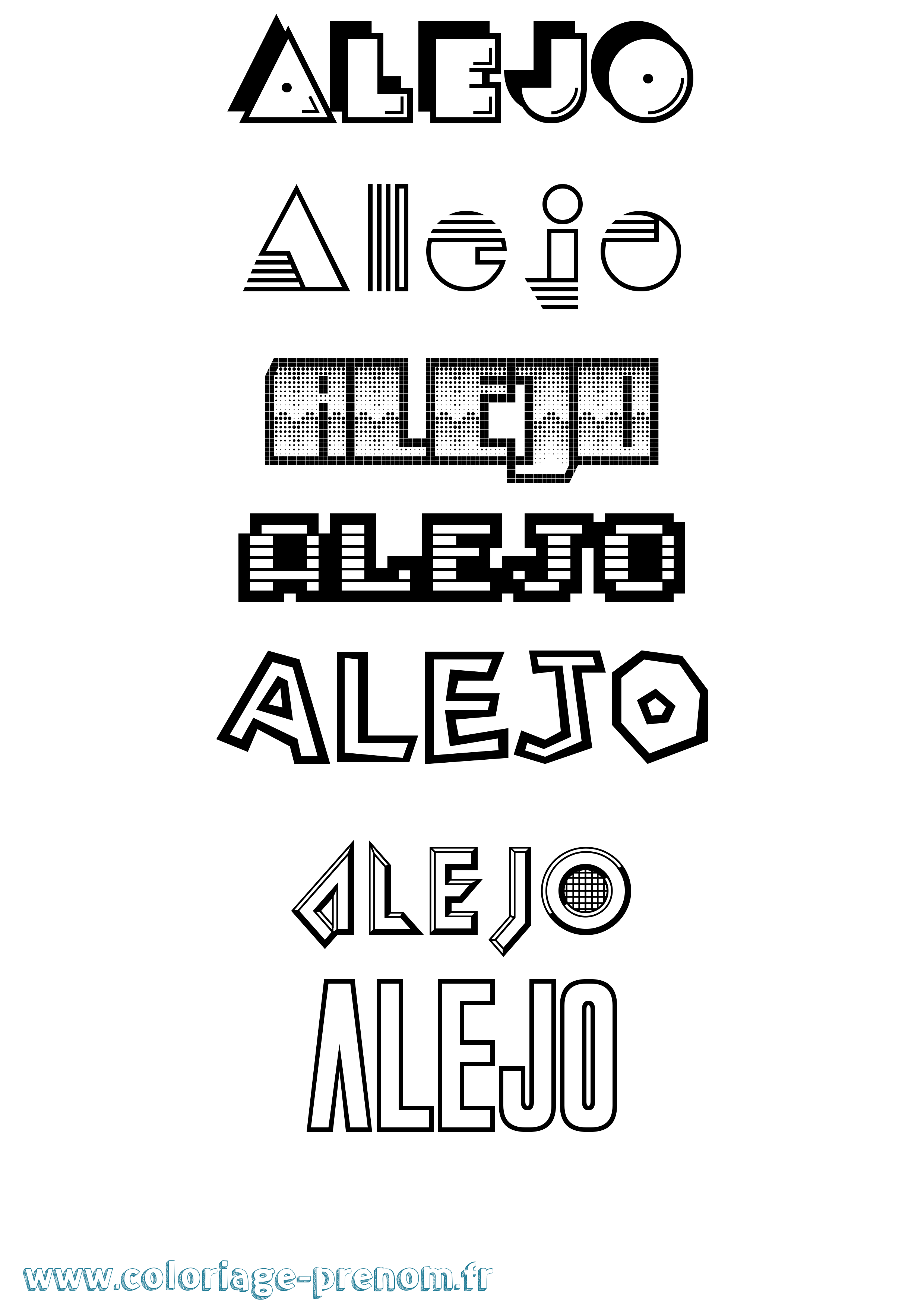 Coloriage prénom Alejo Jeux Vidéos