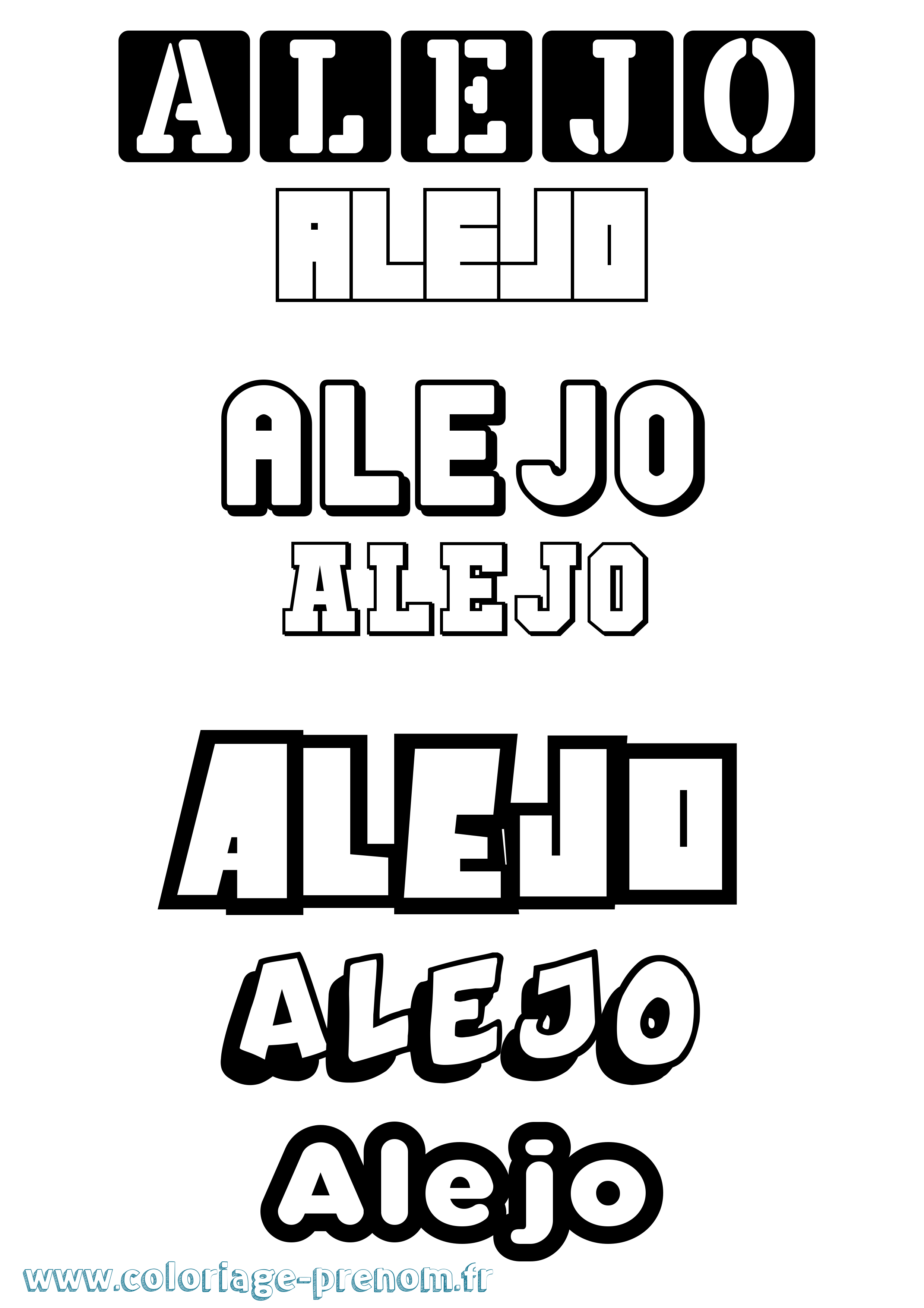 Coloriage prénom Alejo Simple