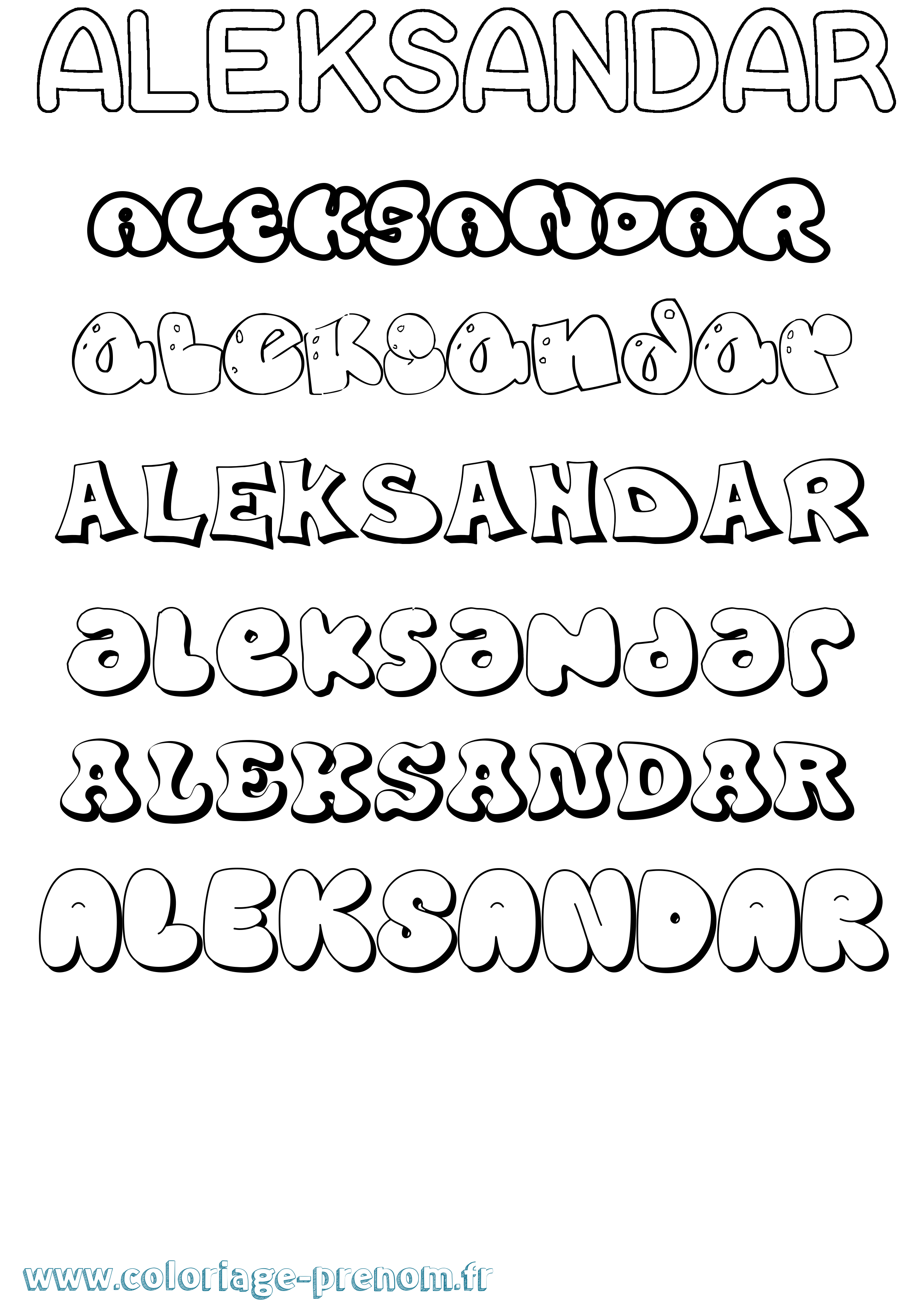 Coloriage prénom Aleksandar