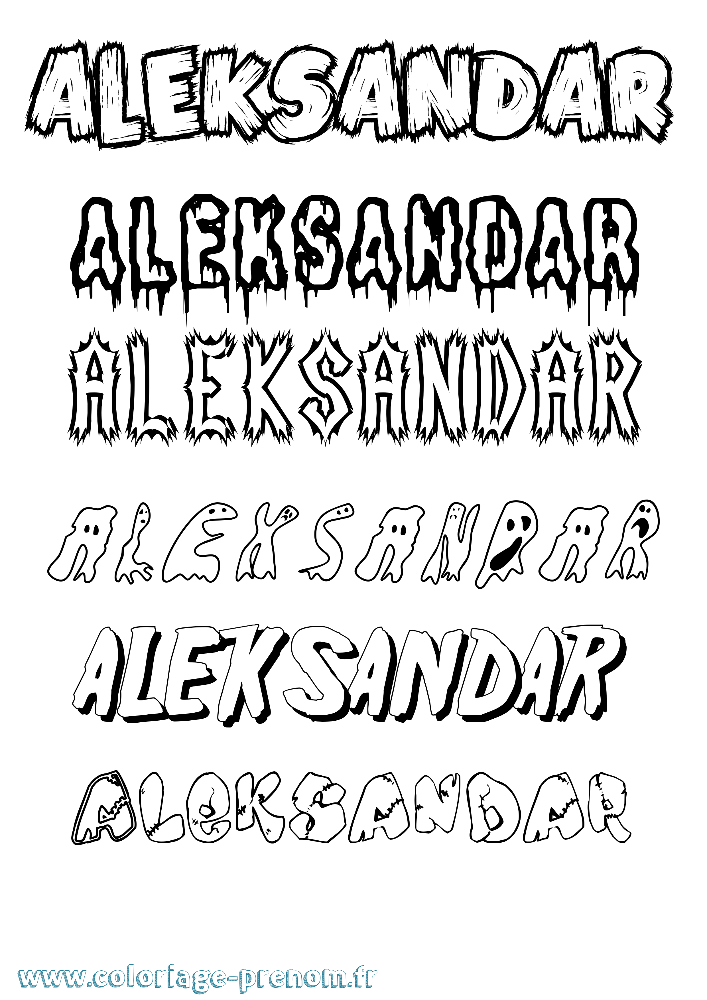 Coloriage Aleksandar Frisson Coloriage prénom Aleksandar Frisson