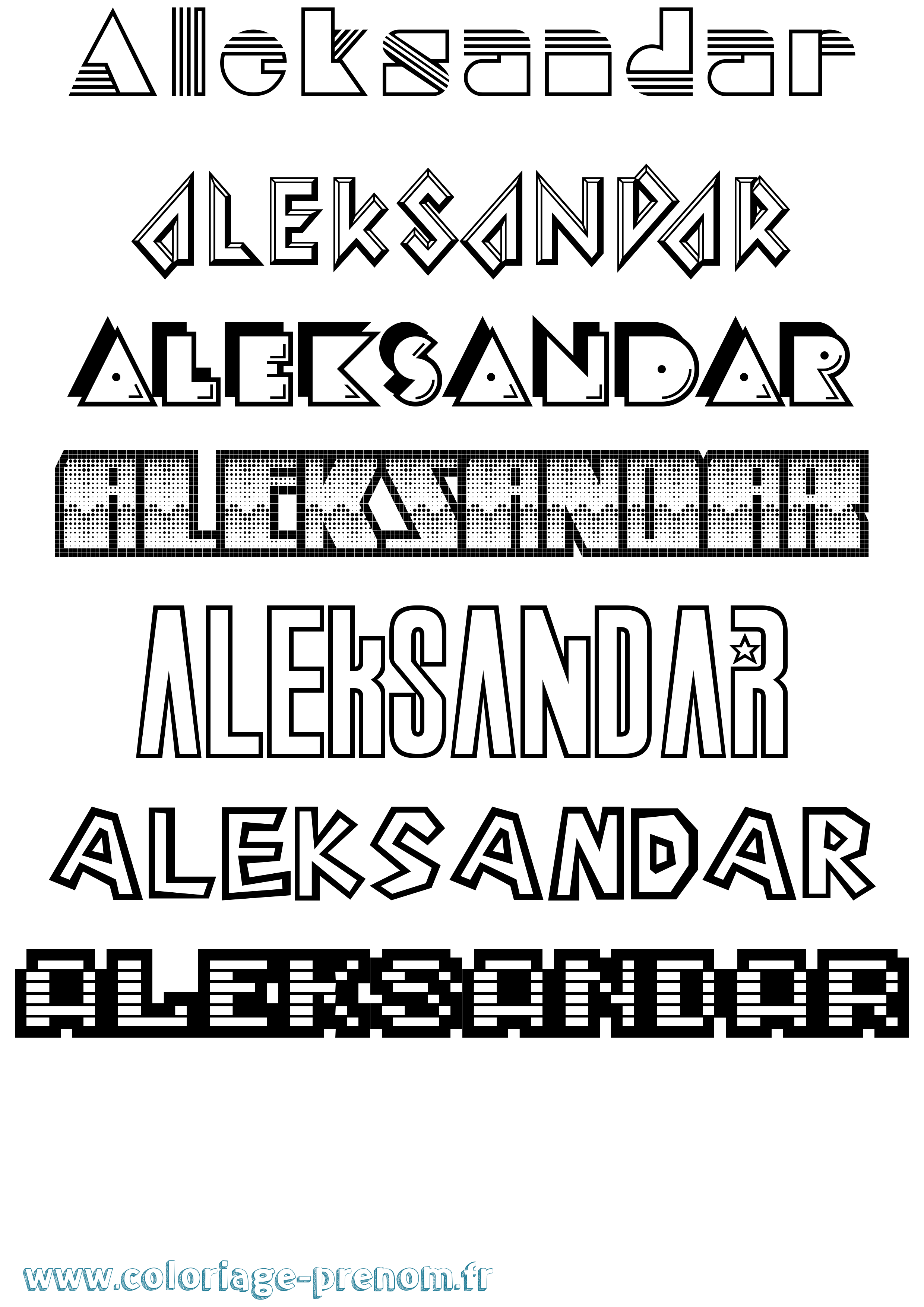 Coloriage Aleksandar Jeux Vidéos Coloriage prénom Aleksandar Jeux Vidéos