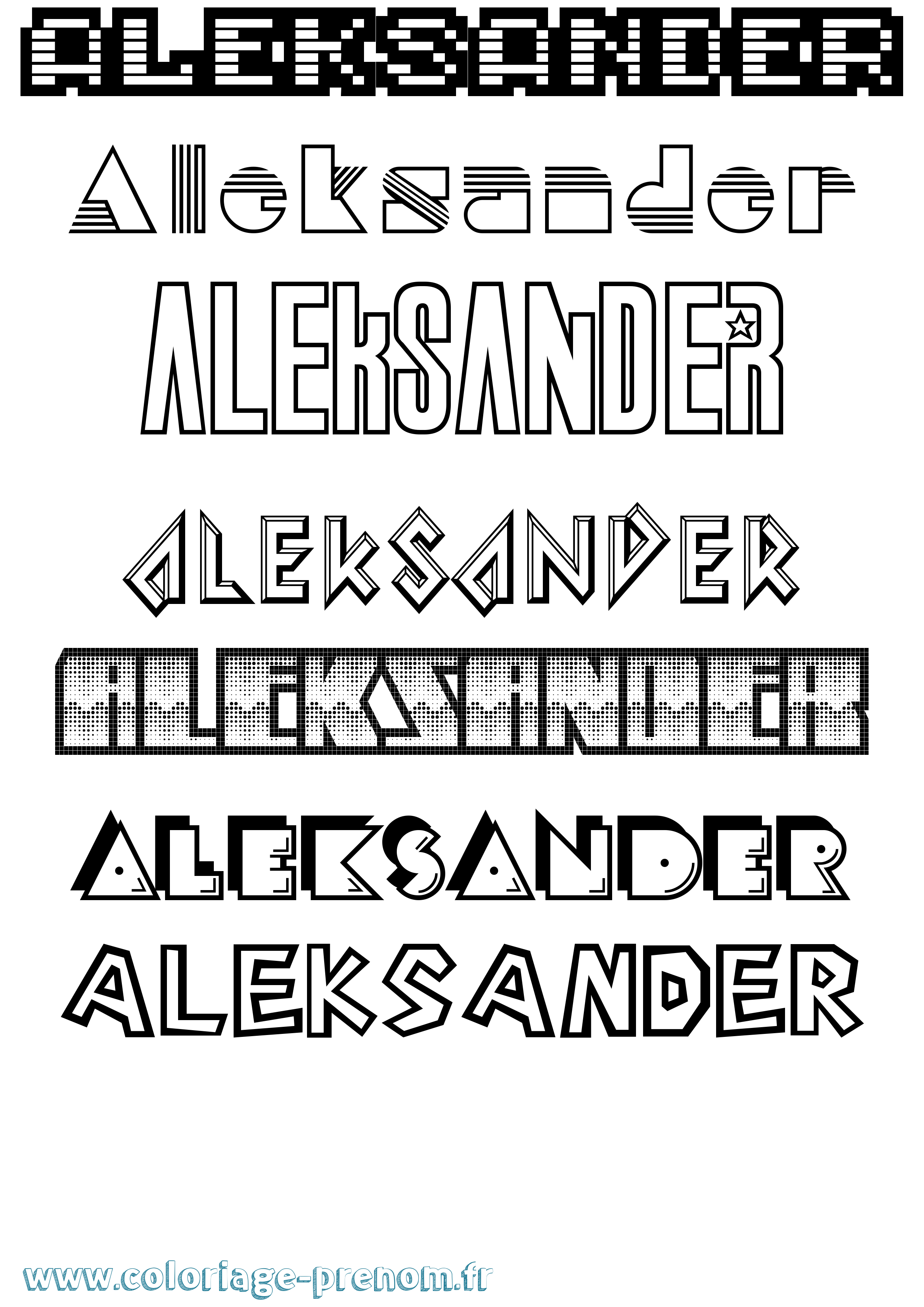 Coloriage Aleksander Jeux Vidéos Coloriage prénom Aleksander Jeux Vidéos