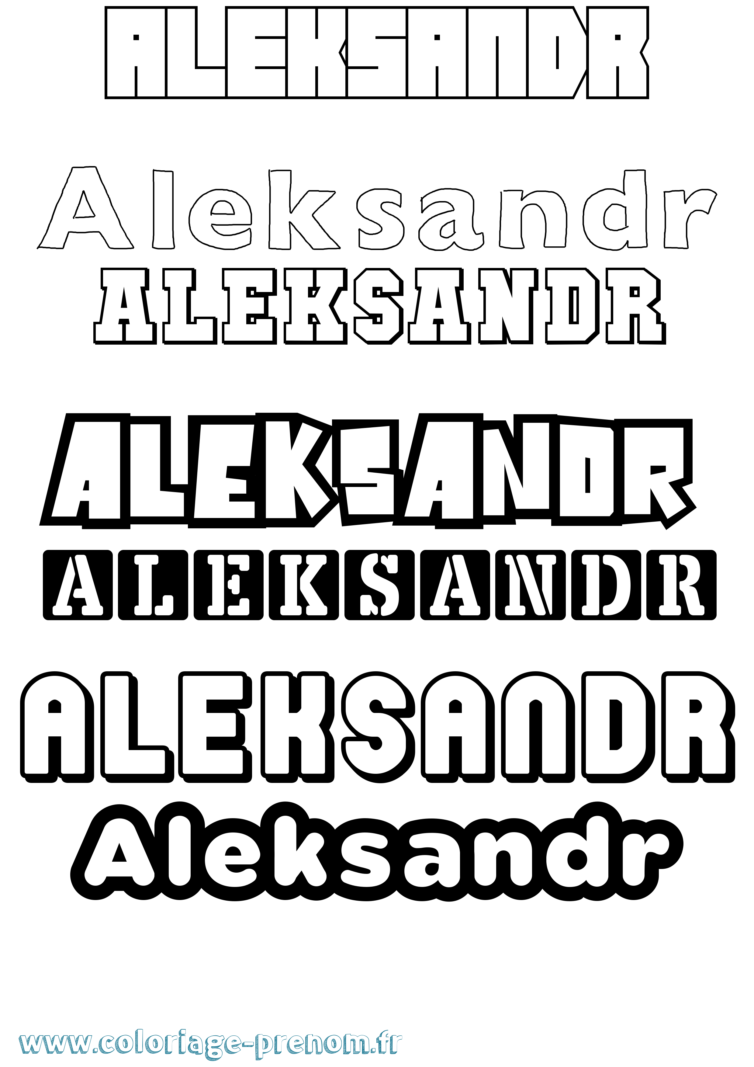 Coloriage prénom Aleksandr Simple