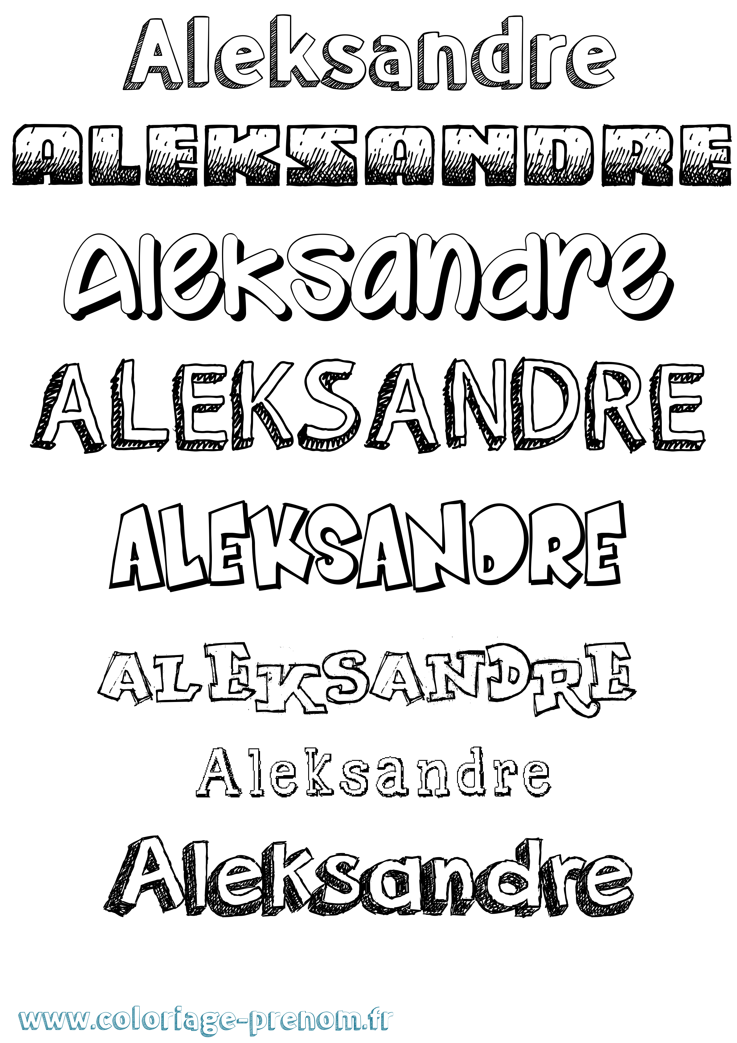 Coloriage prénom Aleksandre Dessiné