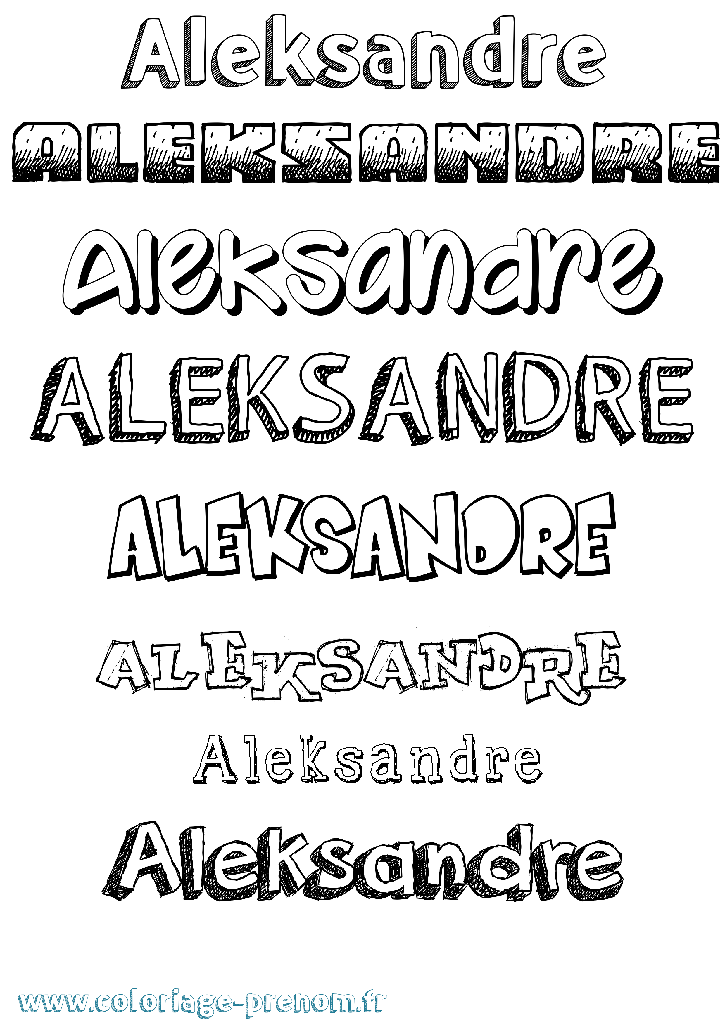 Coloriage Aleksandre Dessiné Coloriage prénom Aleksandre Dessiné