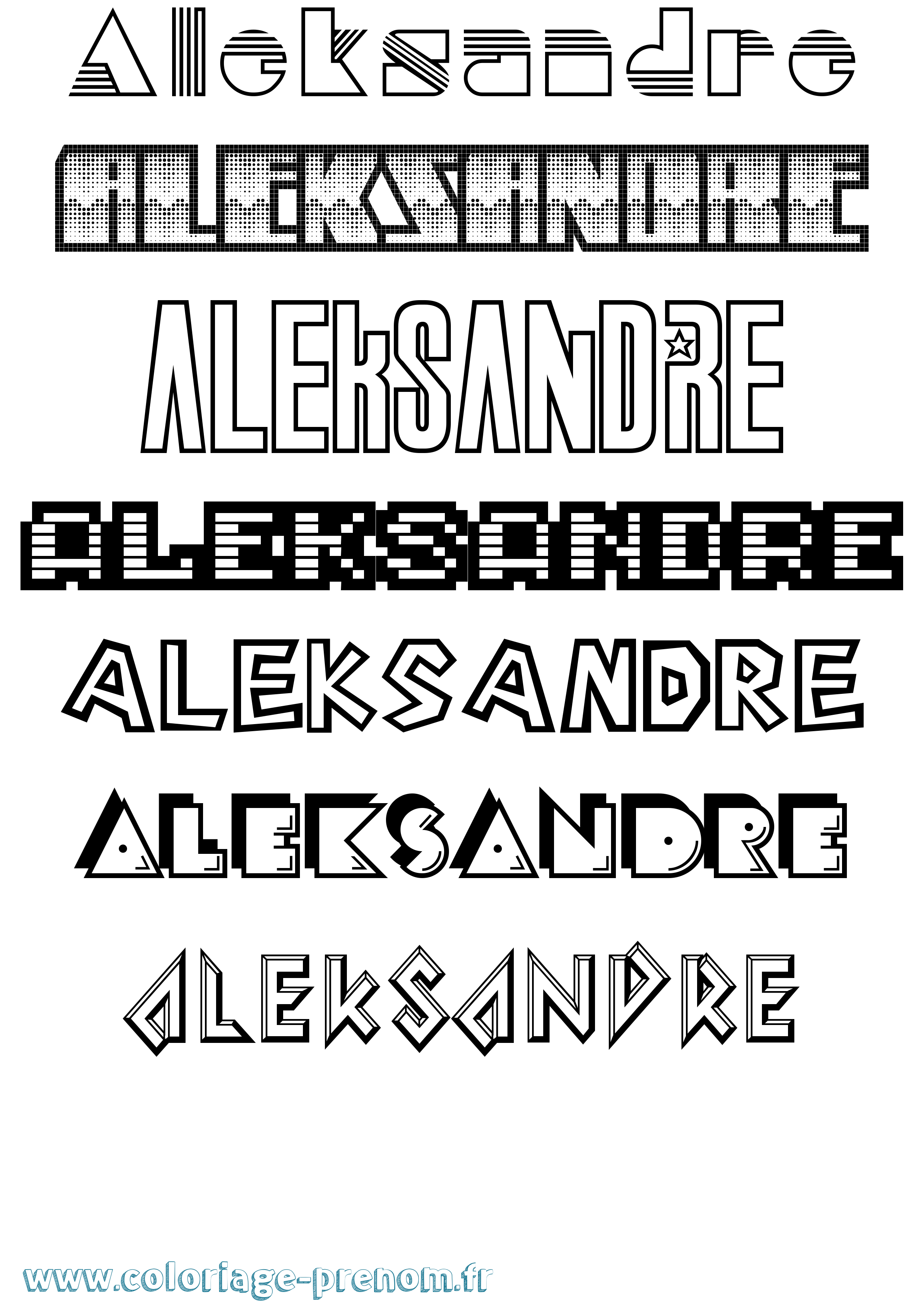 Coloriage Aleksandre Jeux Vidéos Coloriage prénom Aleksandre Jeux Vidéos