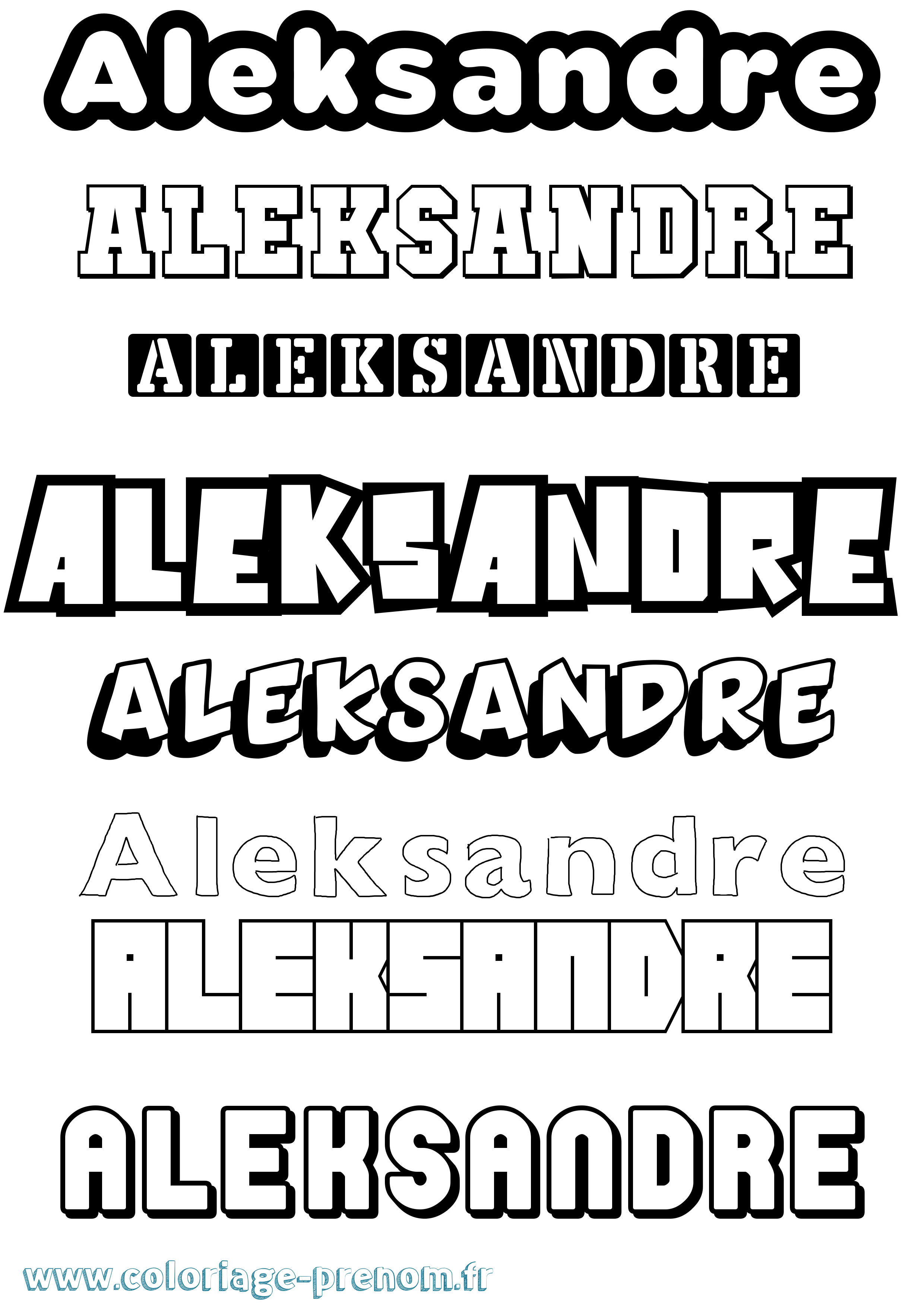 Coloriage prénom Aleksandre Simple