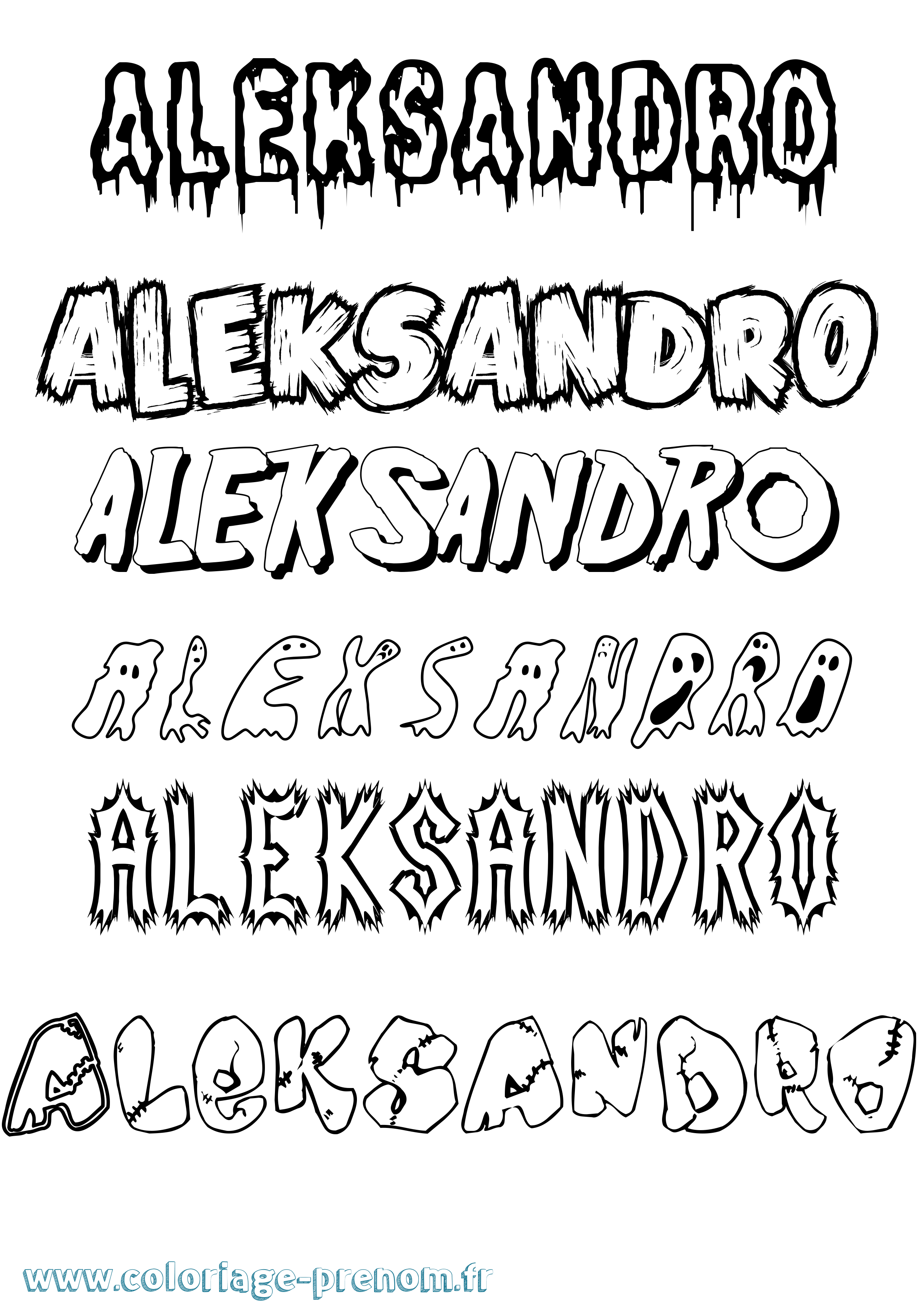 Coloriage prénom Aleksandro Frisson