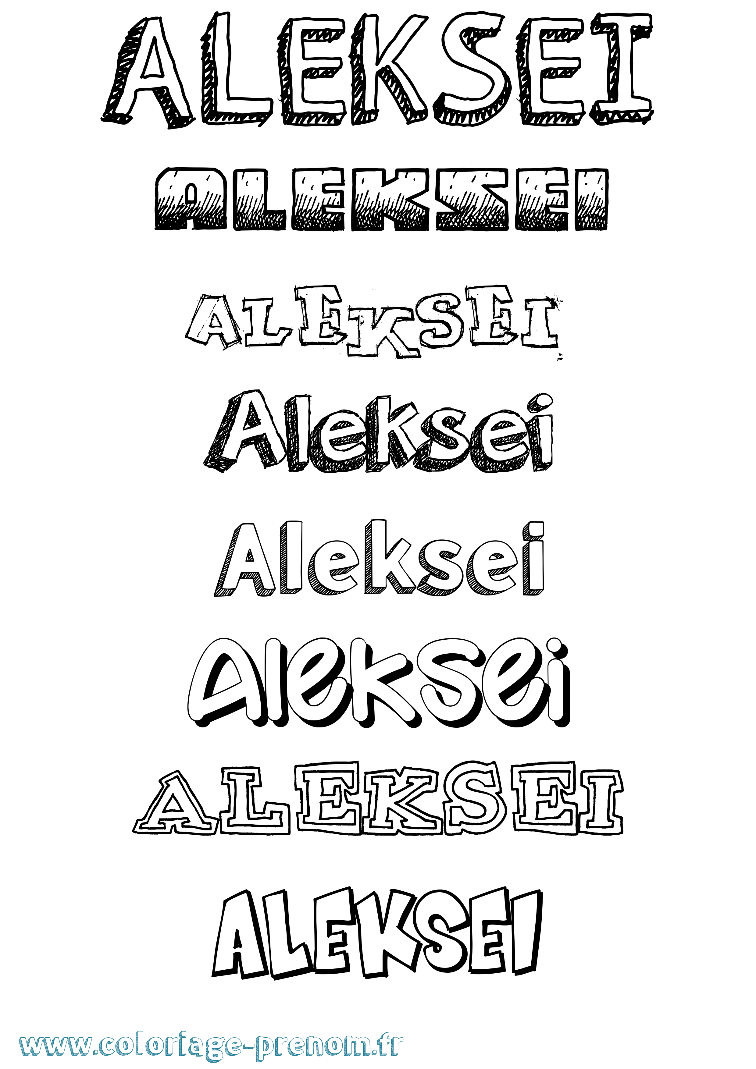 Coloriage prénom Aleksei Dessiné