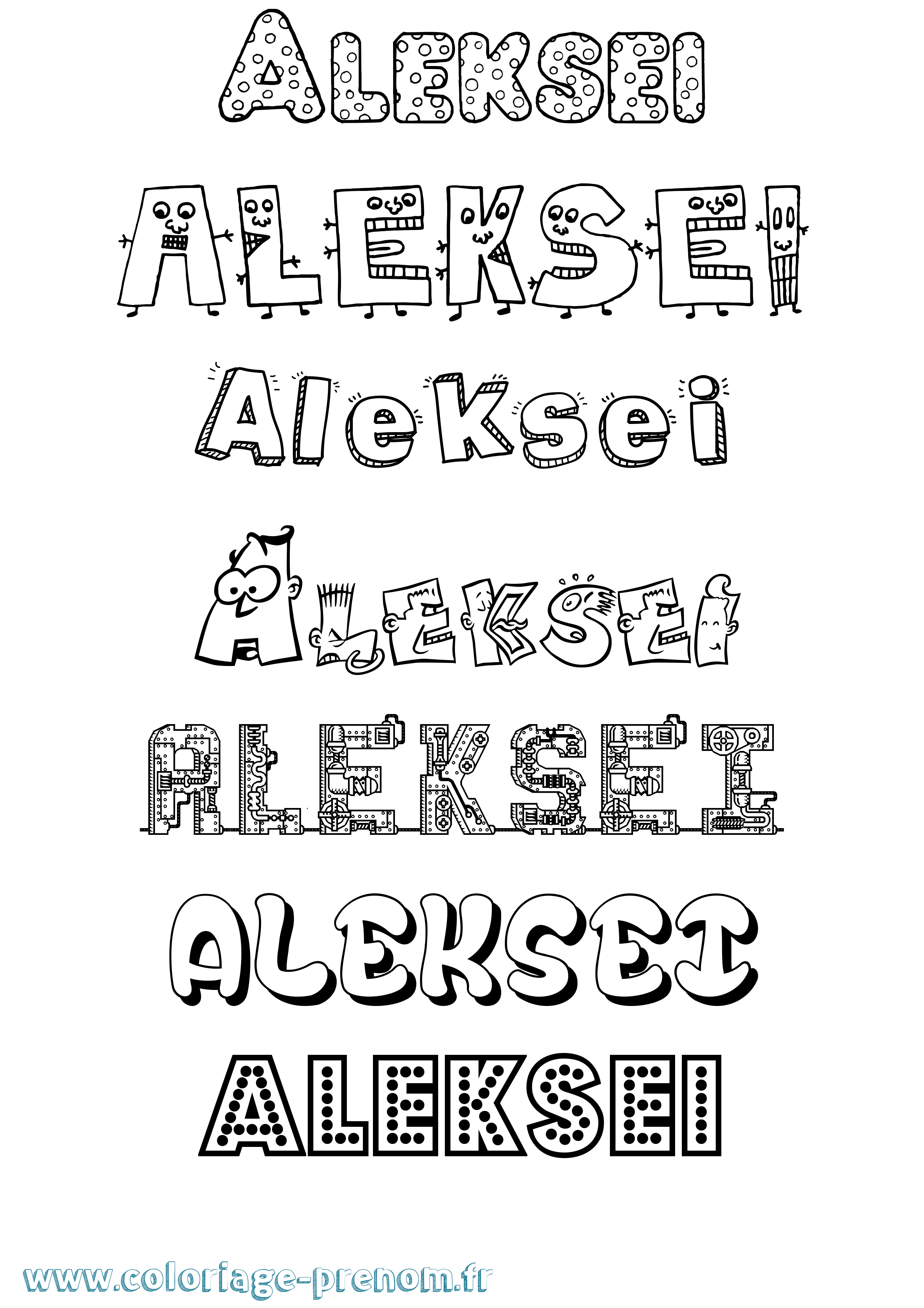 Coloriage prénom Aleksei Fun