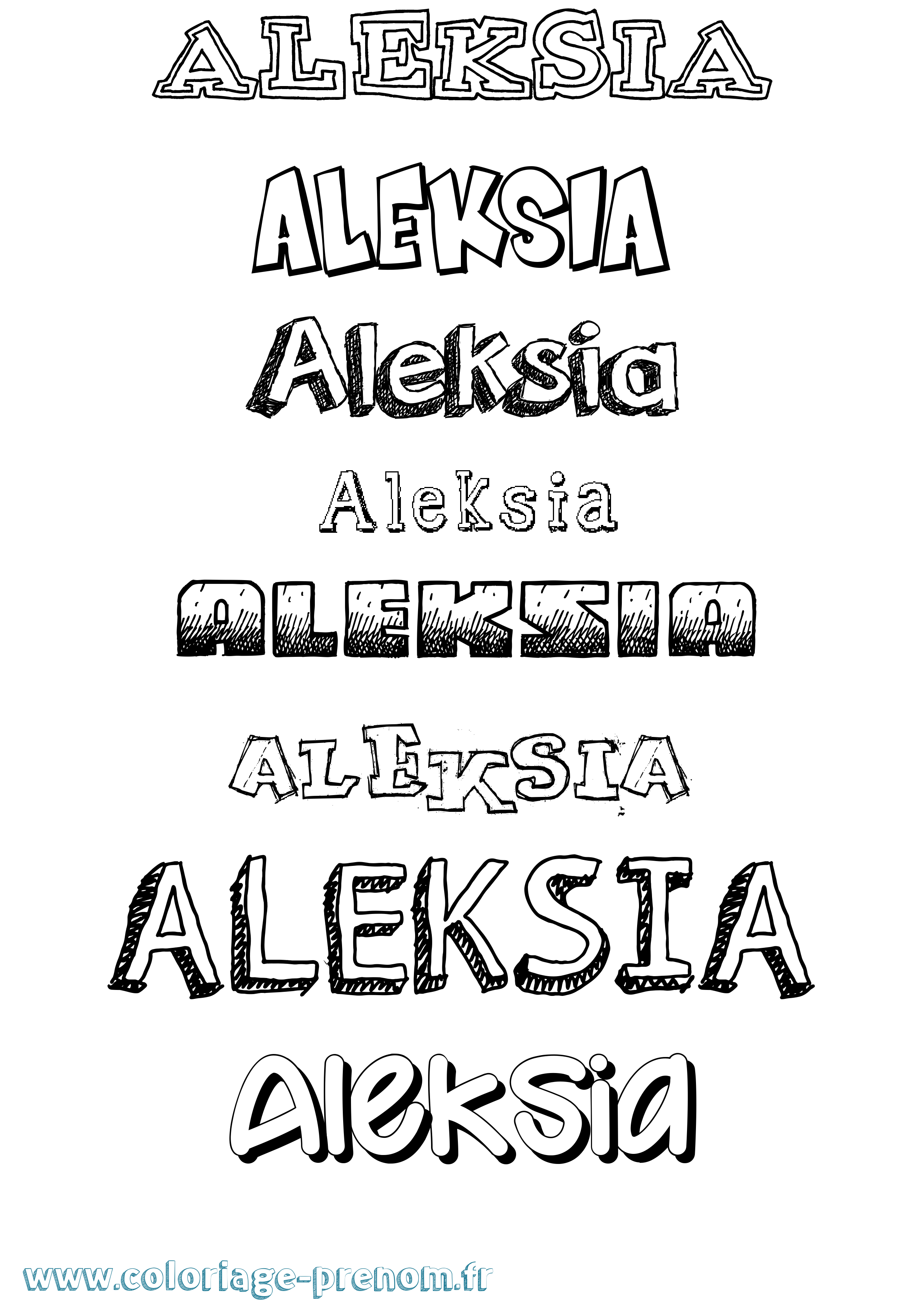 Coloriage prénom Aleksia Dessiné