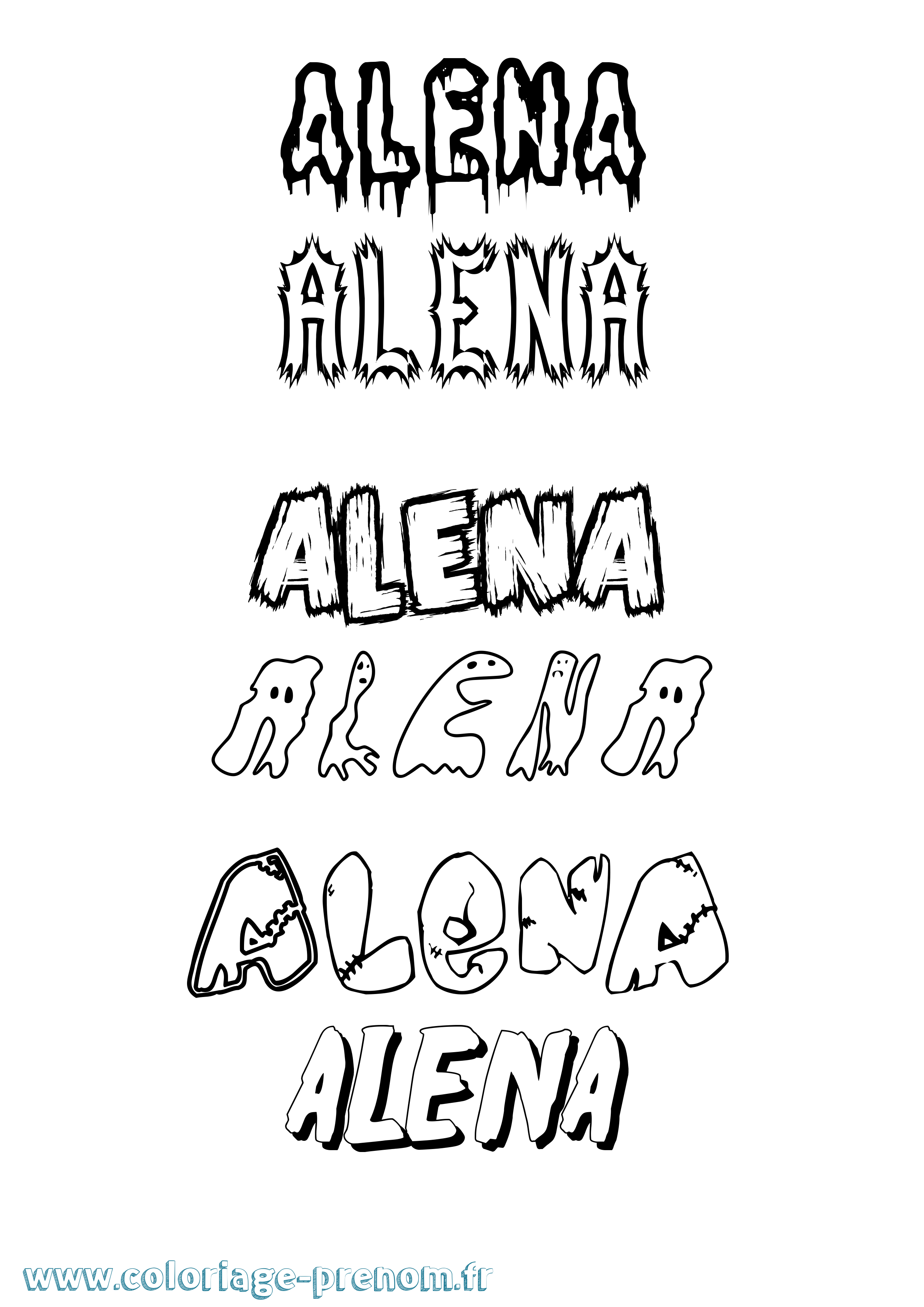 Coloriage Alena Frisson Coloriage prénom Alena Frisson