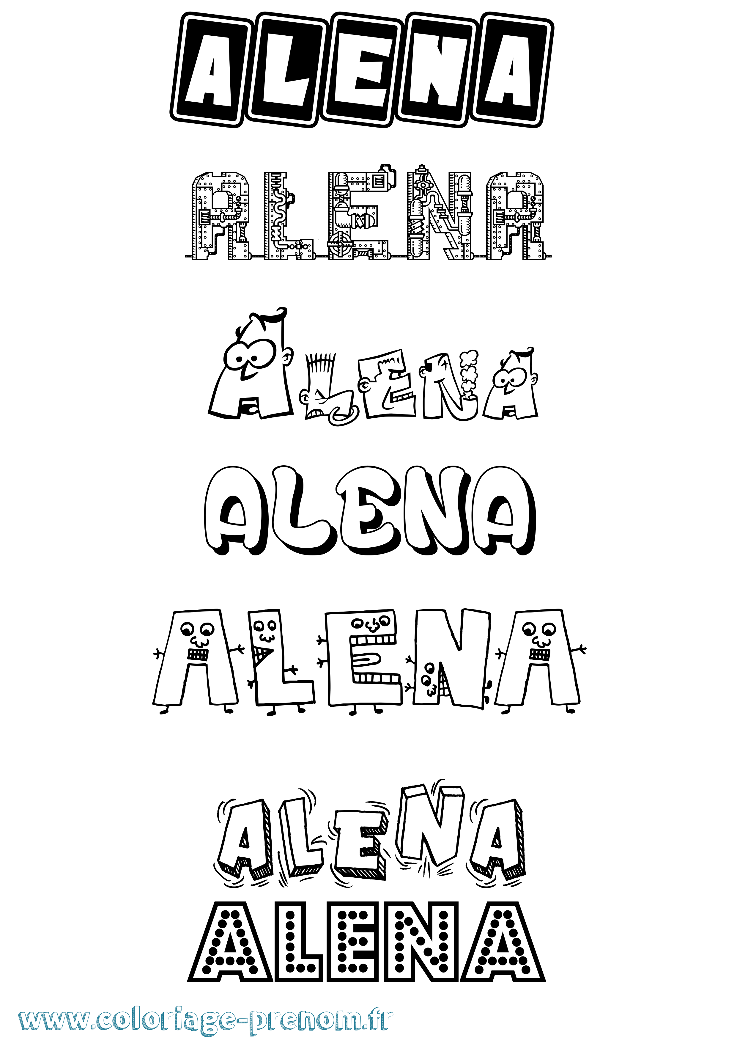 Coloriage Alena Fun Coloriage prénom Alena Fun