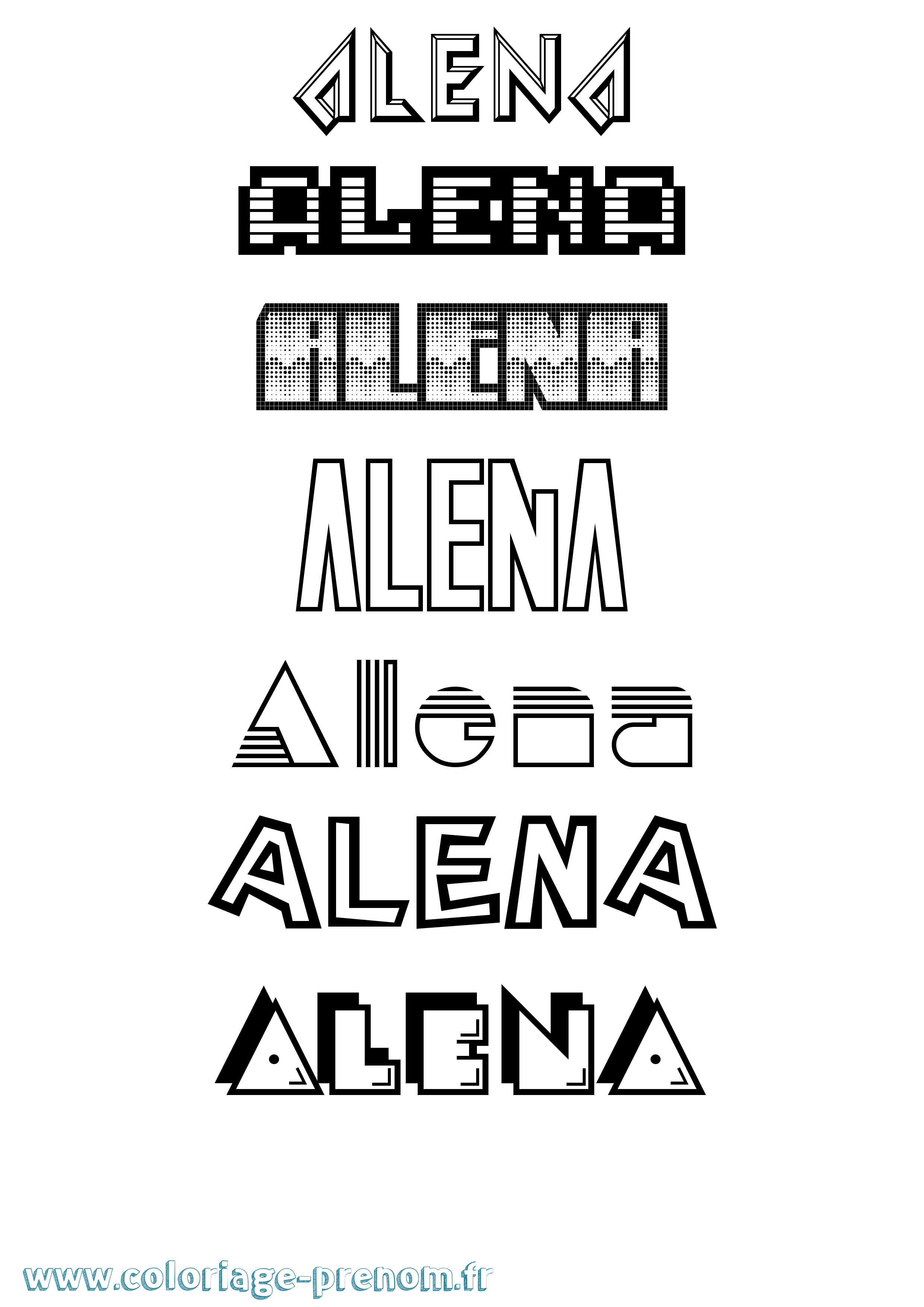 Coloriage Alena Jeux Vidéos Coloriage prénom Alena Jeux Vidéos
