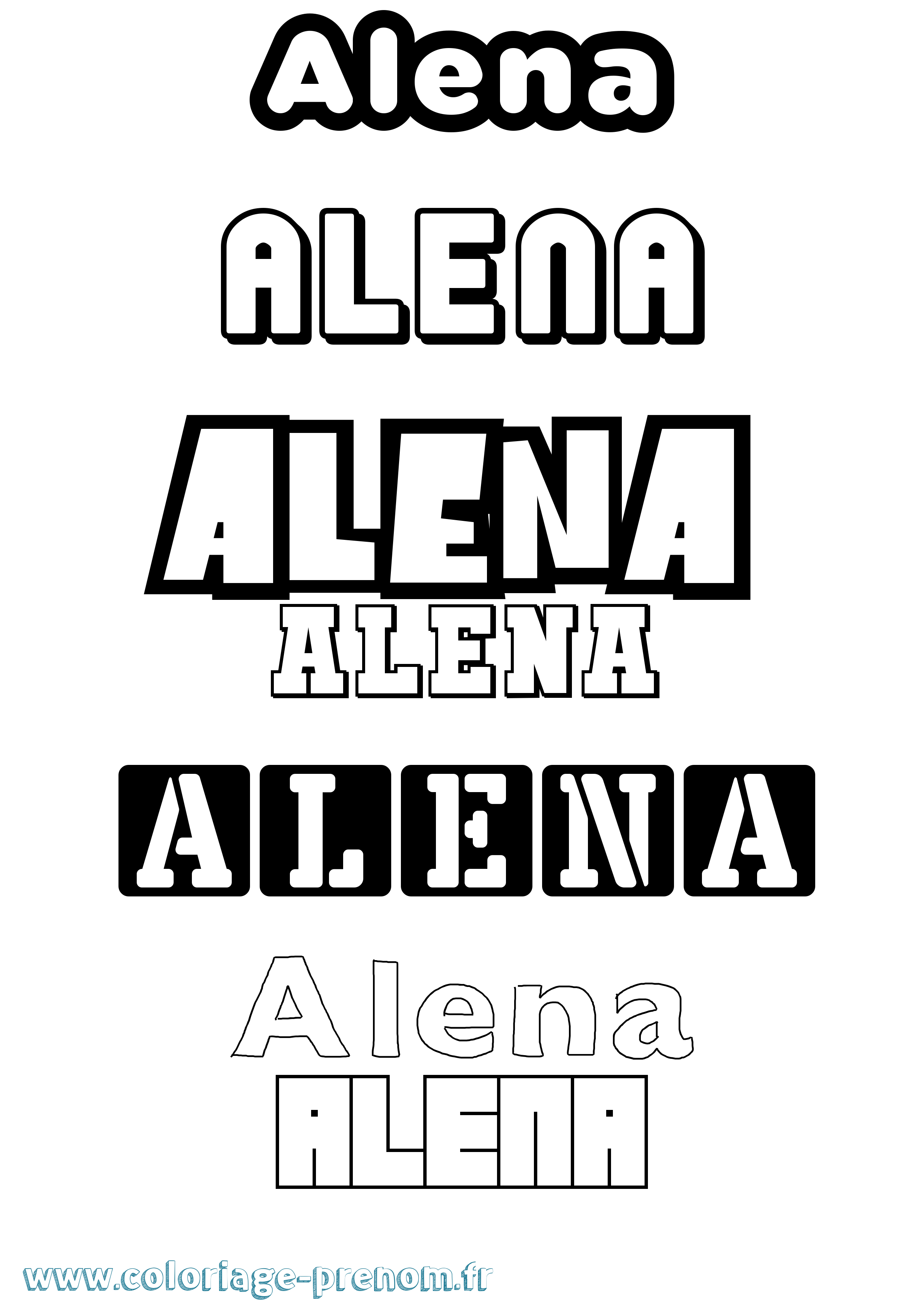 Coloriage prénom Alena Simple