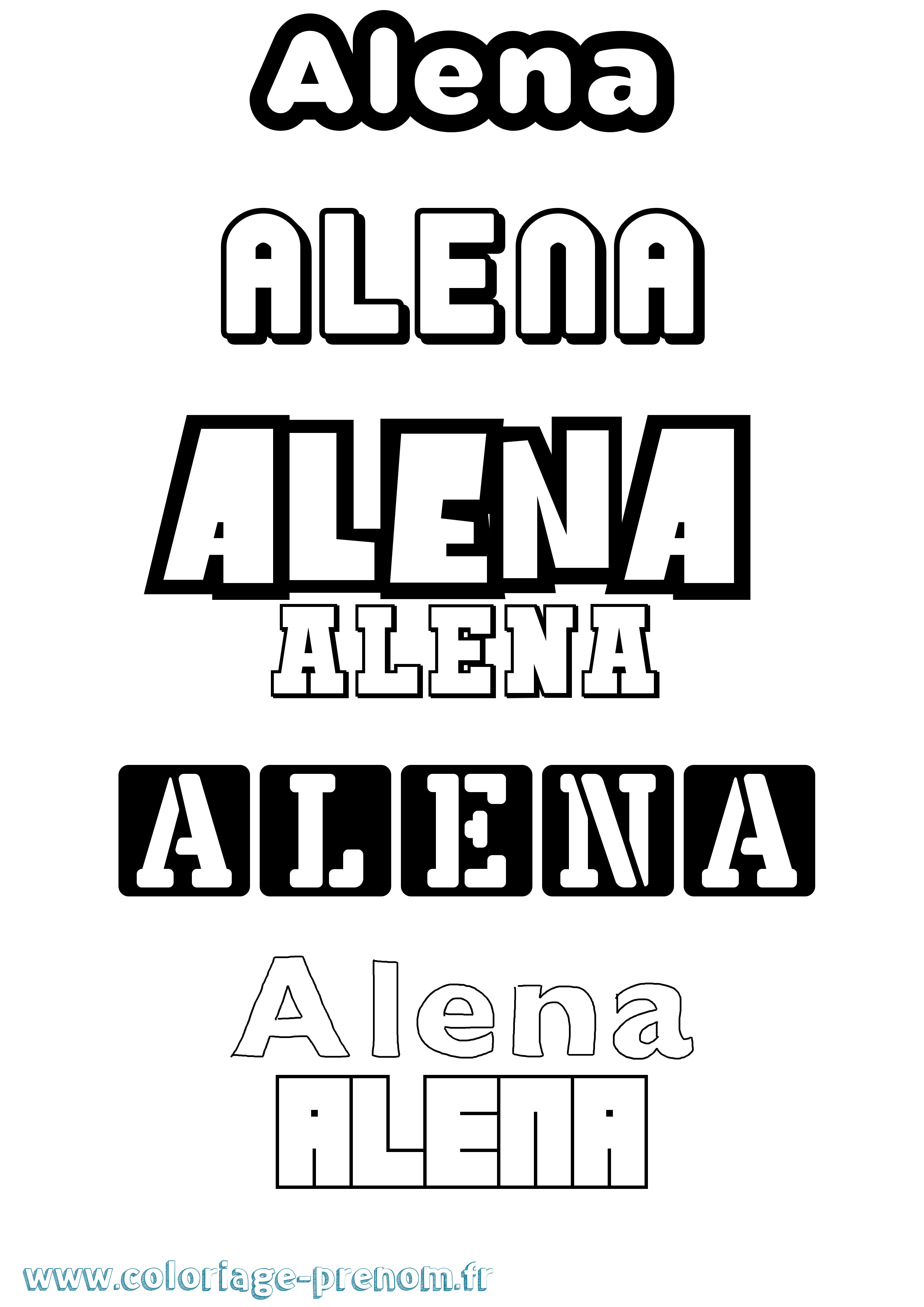 Coloriage Alena Simple Coloriage prénom Alena Simple