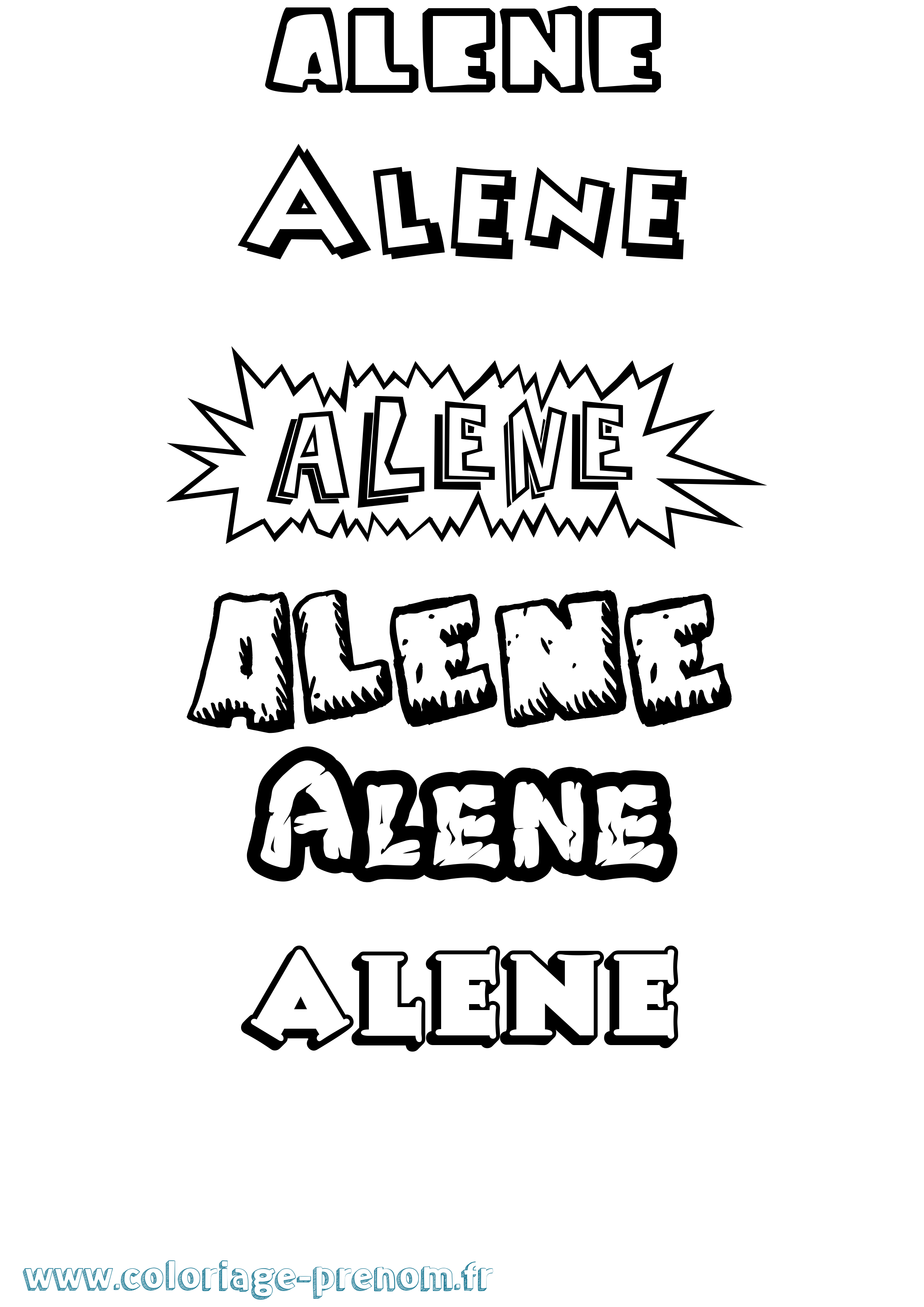 Coloriage prénom Alene Dessin Animé