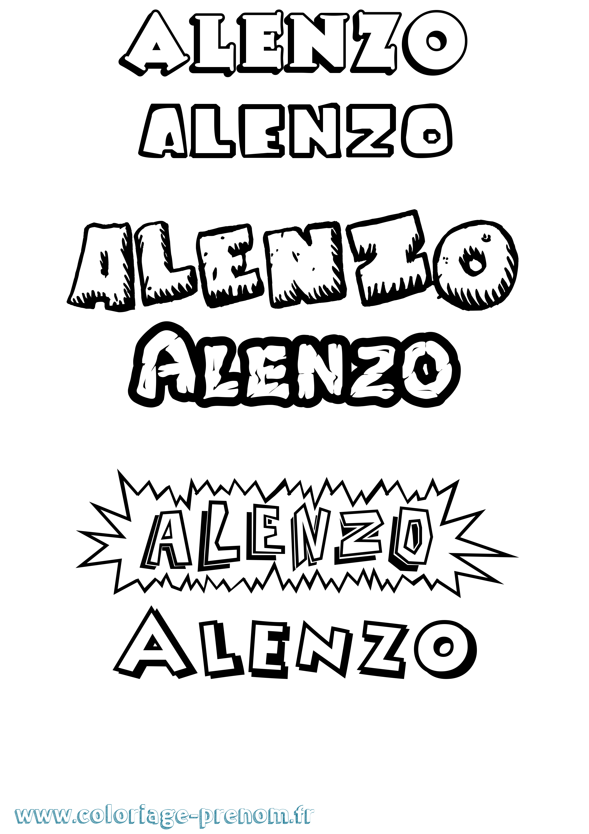 Coloriage Alenzo Dessin Animé Coloriage prénom Alenzo Dessin Animé