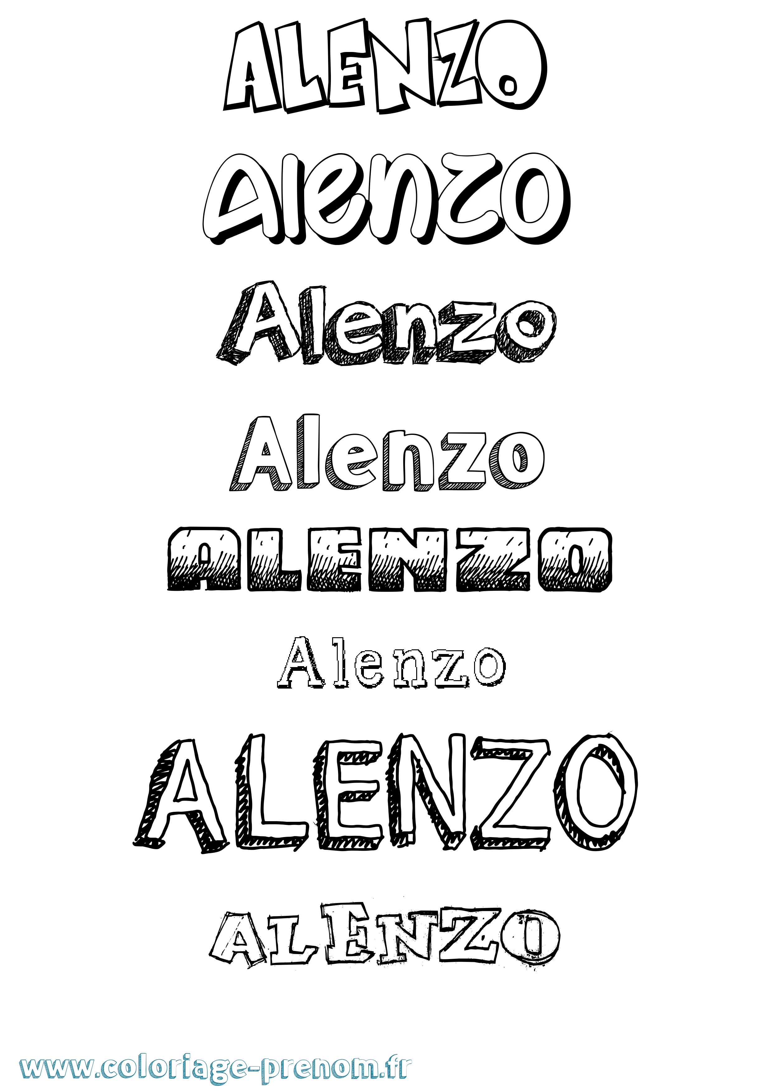 Coloriage Alenzo Dessiné Coloriage prénom Alenzo Dessiné