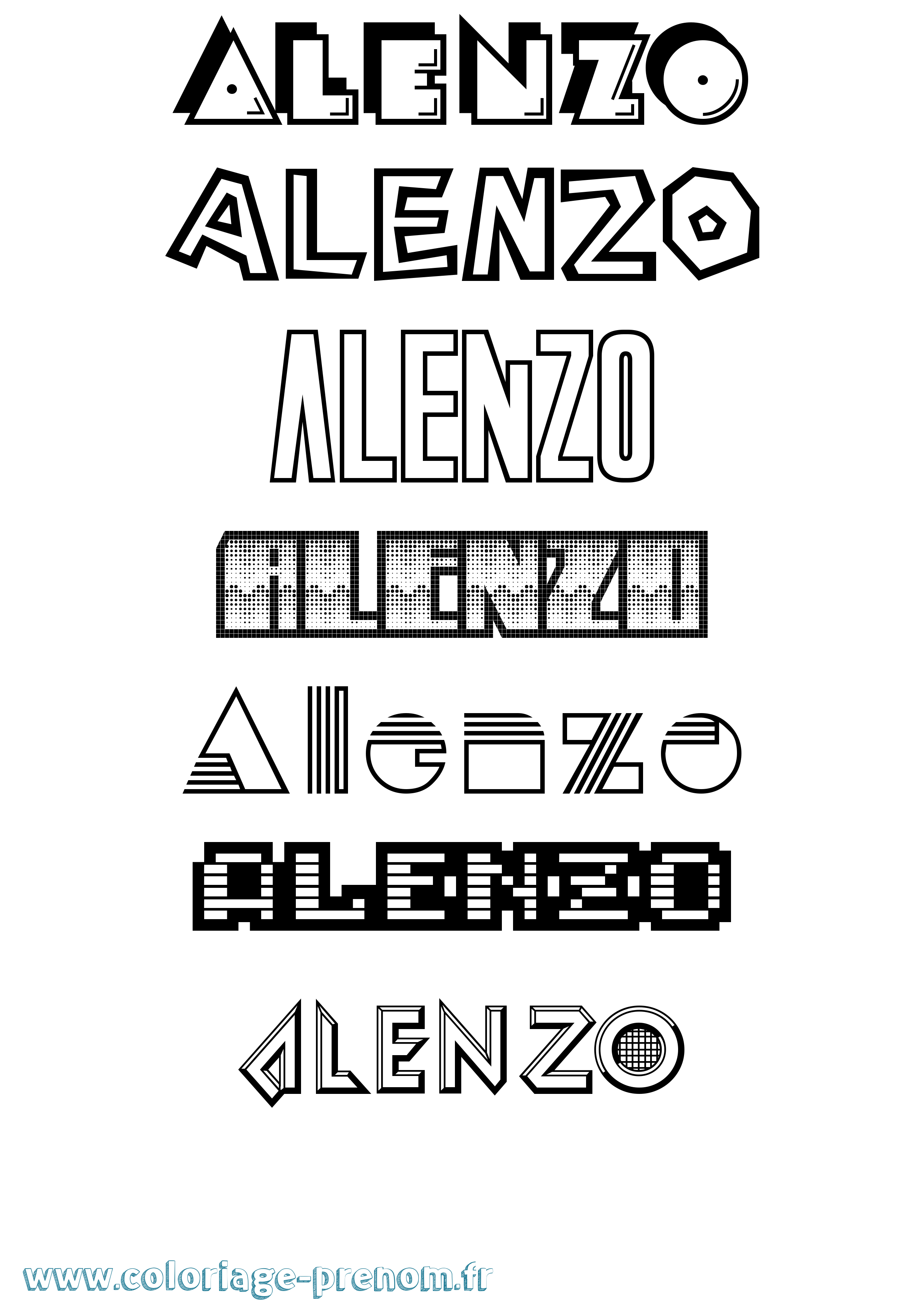 Coloriage prénom Alenzo Jeux Vidéos
