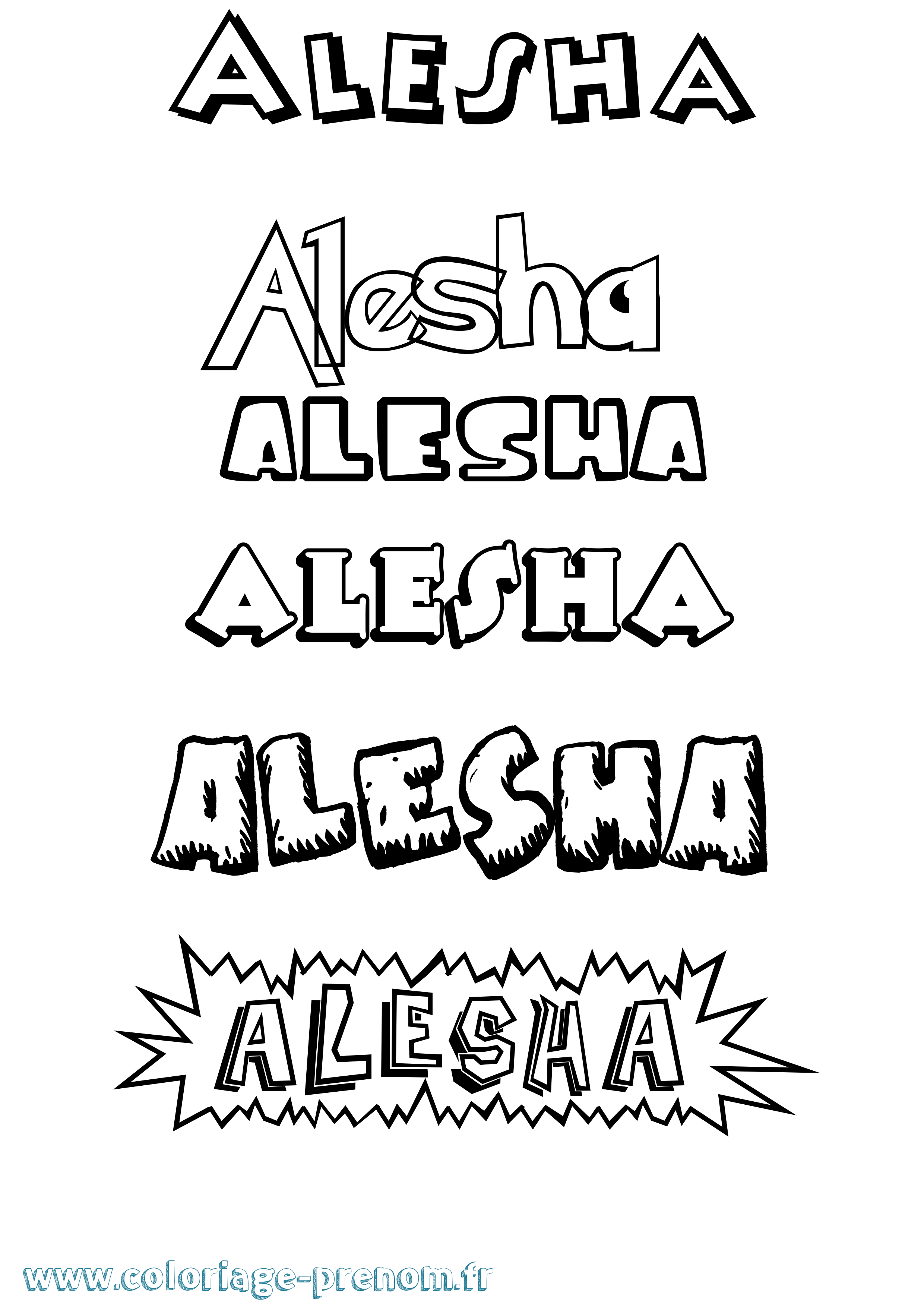 Coloriage prénom Alesha Dessin Animé