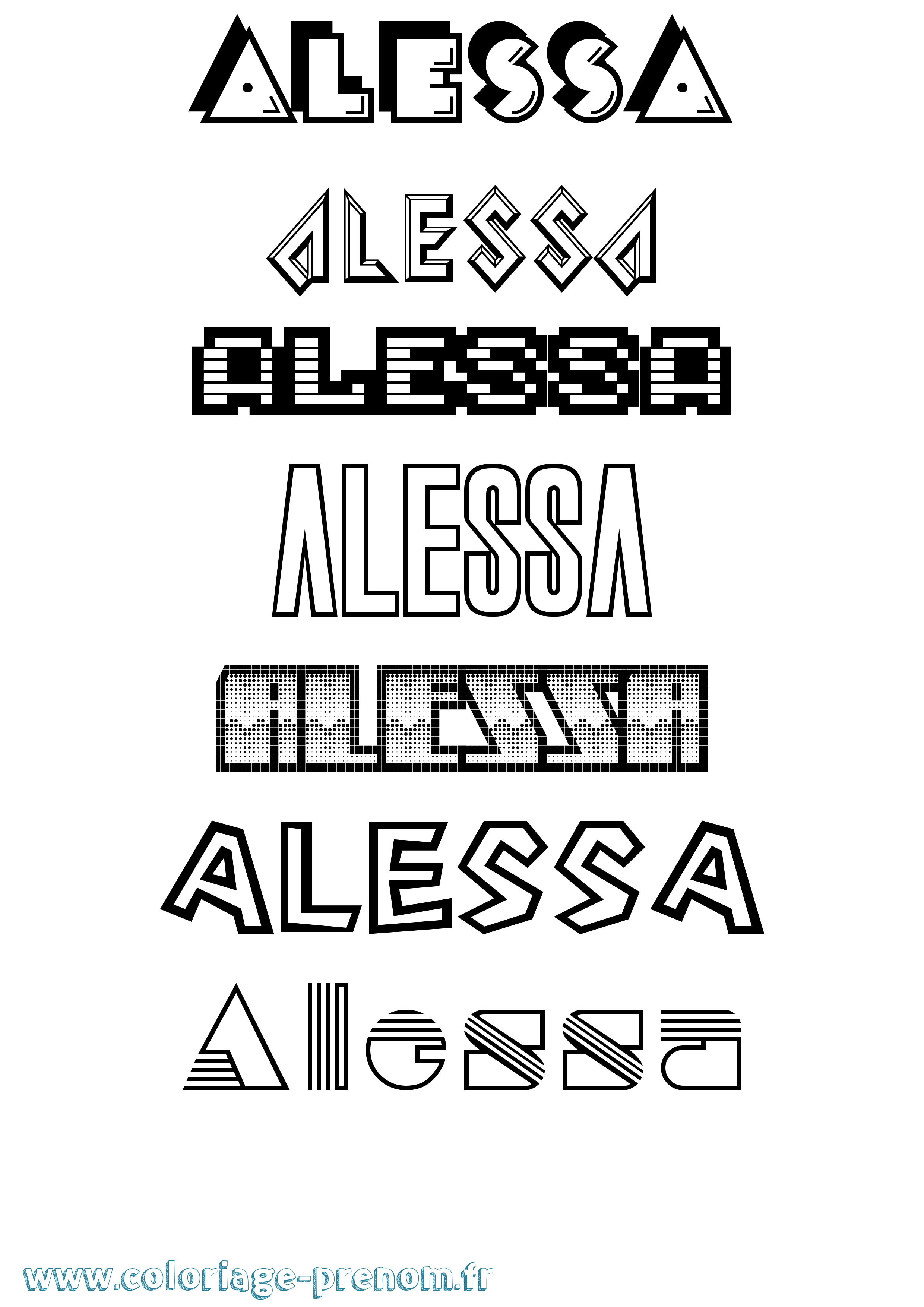 Coloriage Alessa Jeux Vidéos Coloriage prénom Alessa Jeux Vidéos