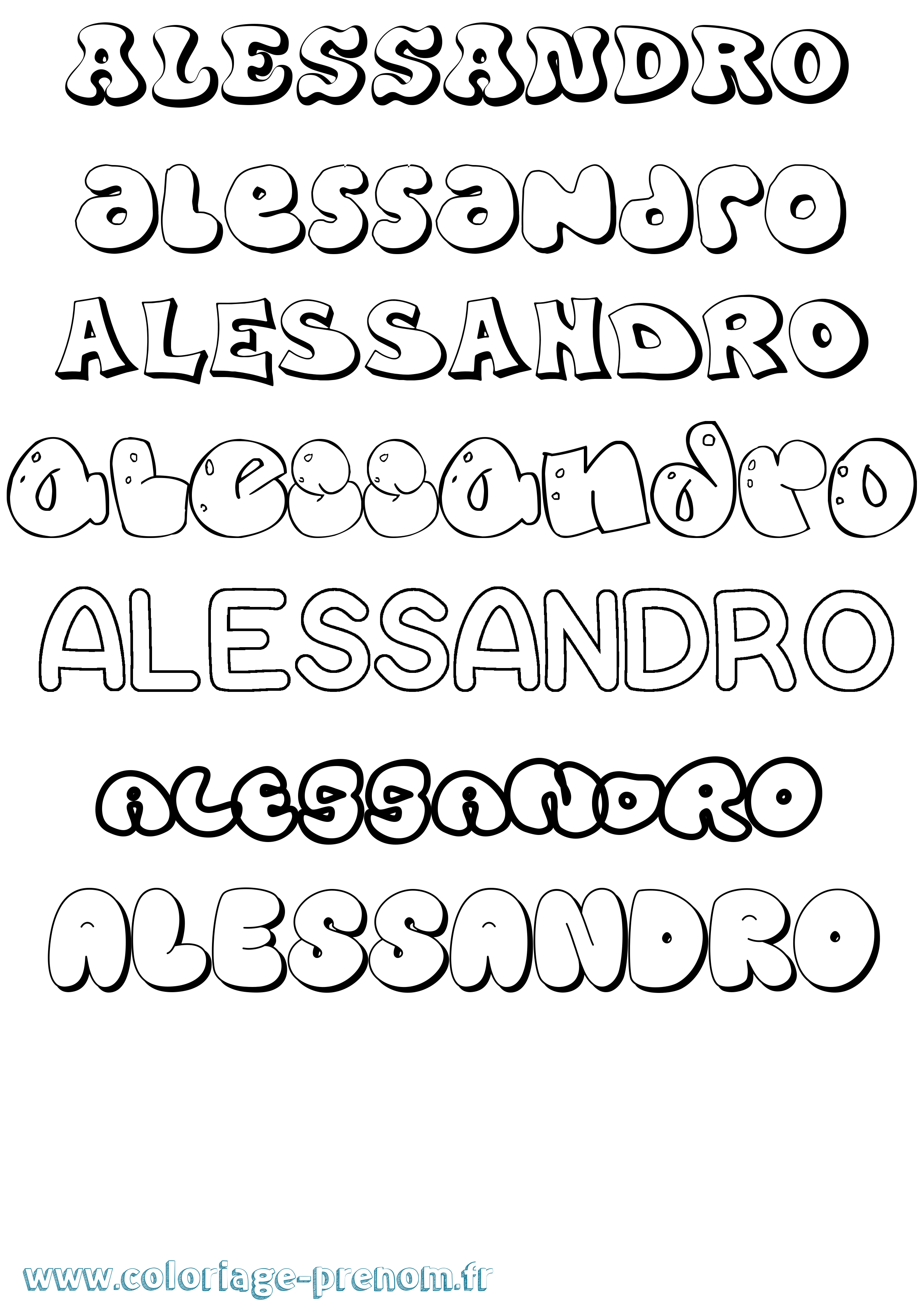 Coloriage Alessandro Coloriage prénom Alessandro
