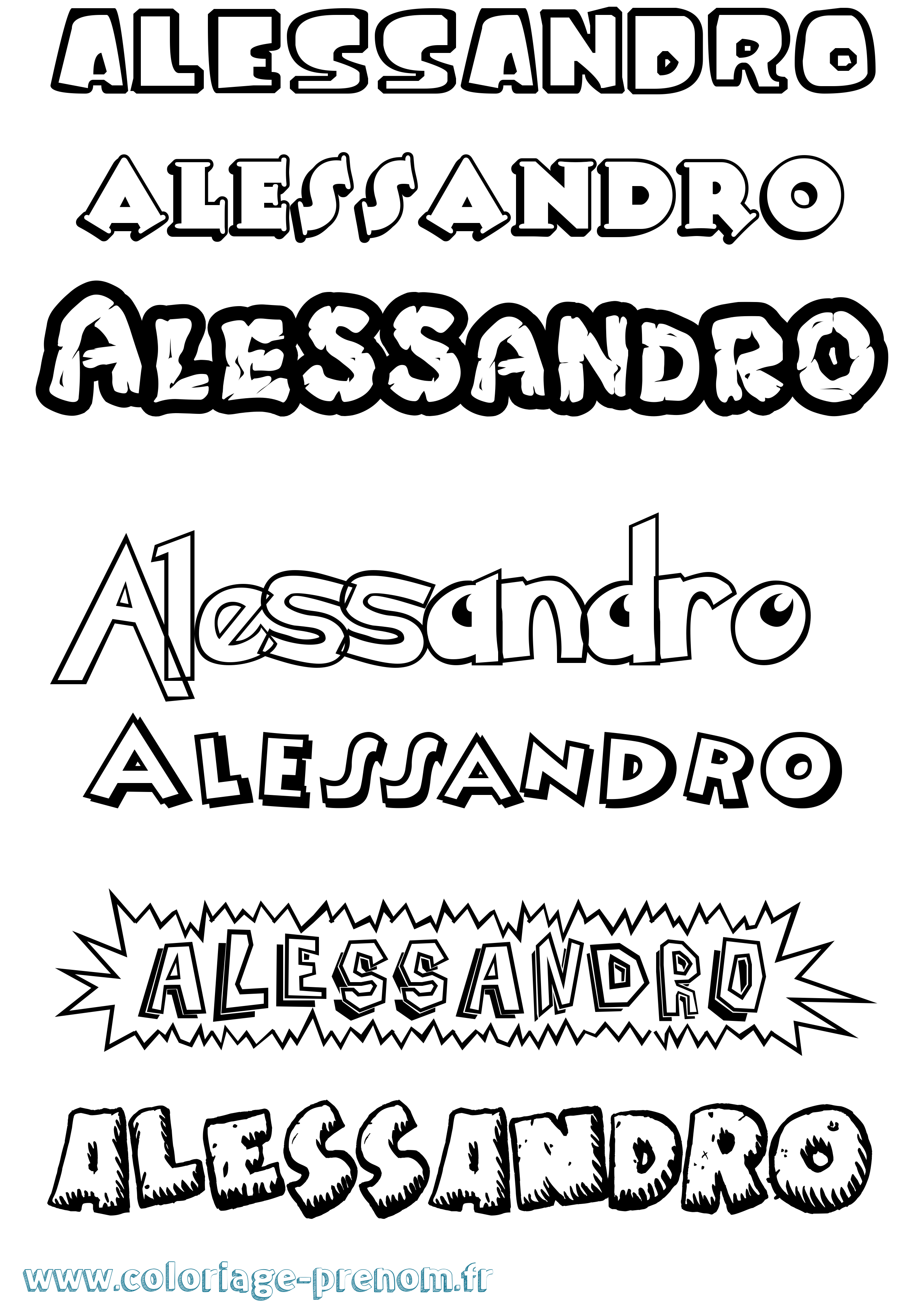 Coloriage Alessandro Coloriage prénom Alessandro
