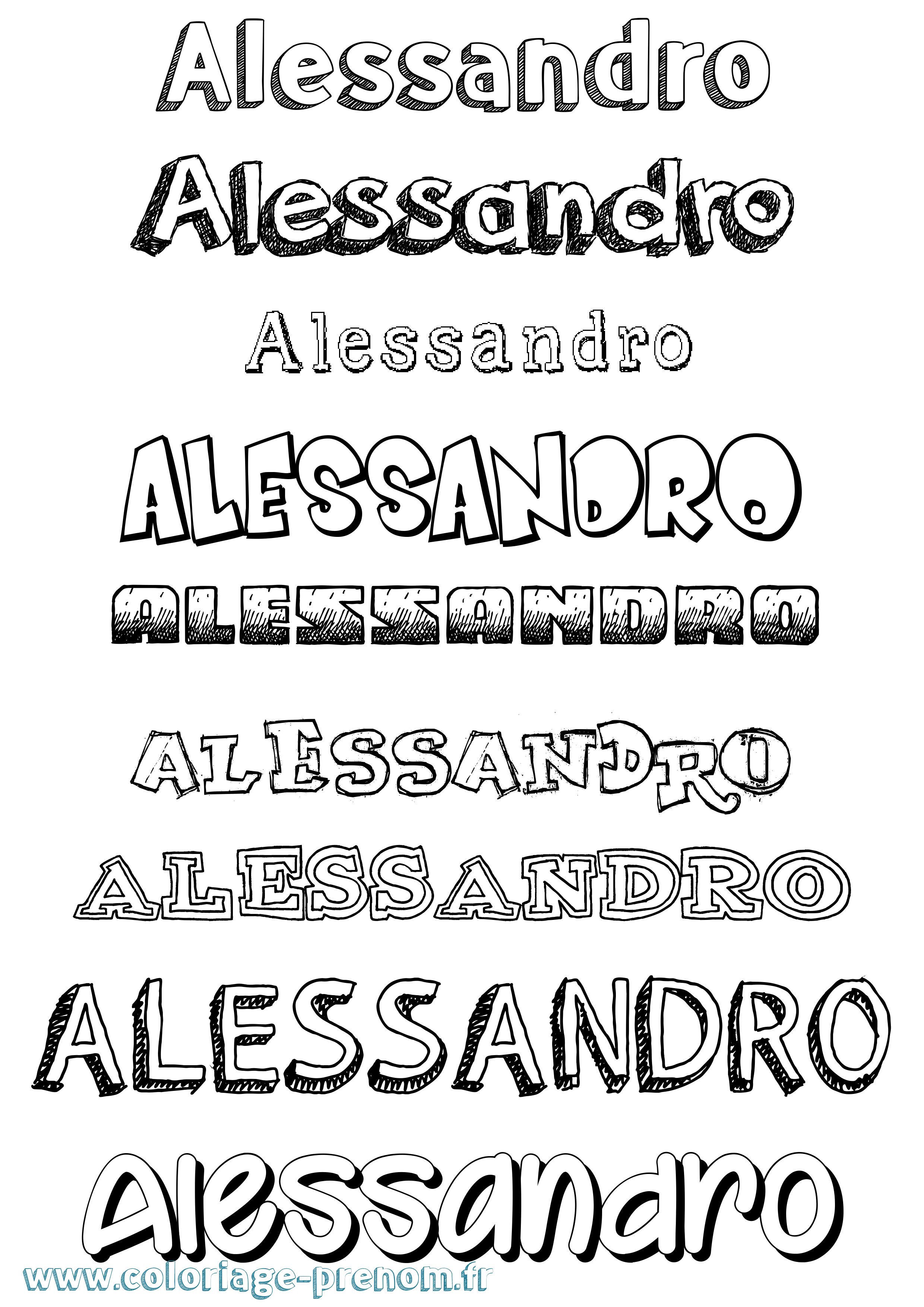 Coloriage Alessandro Coloriage prénom Alessandro