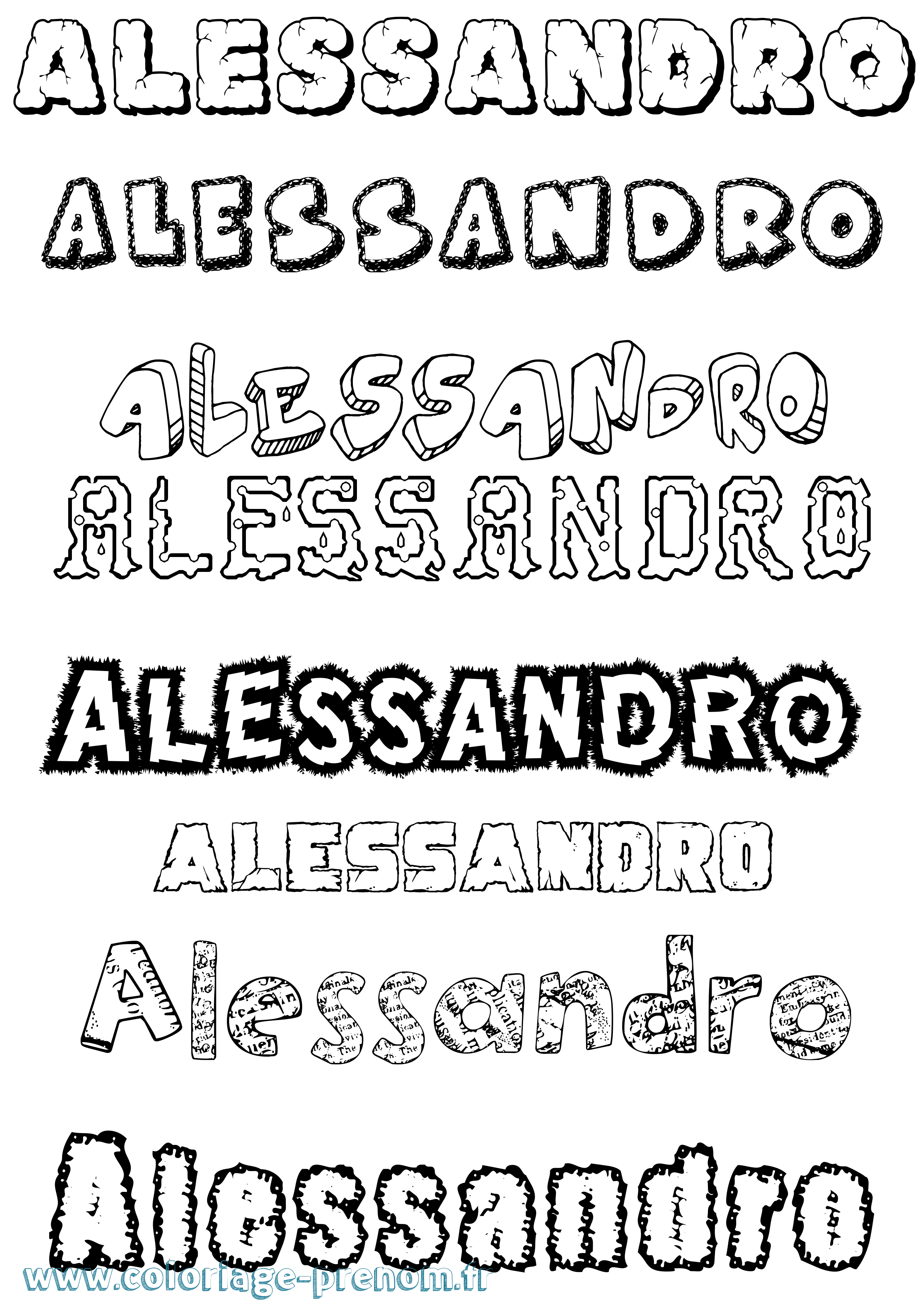 Coloriage Alessandro Coloriage prénom Alessandro