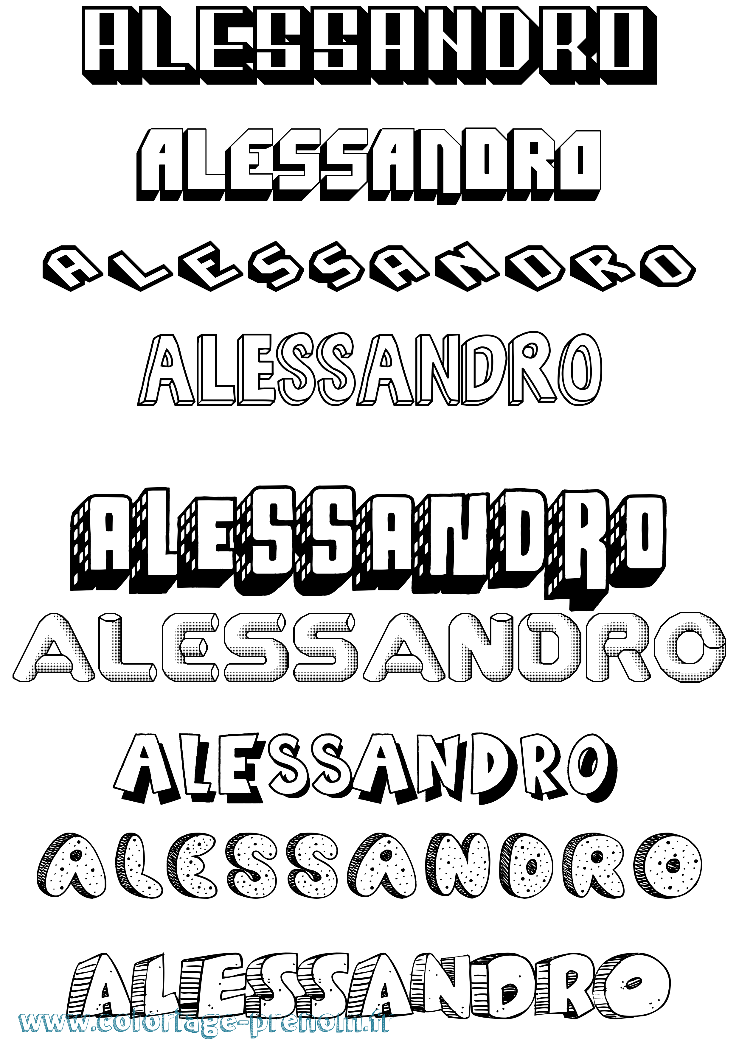Coloriage Alessandro Coloriage prénom Alessandro