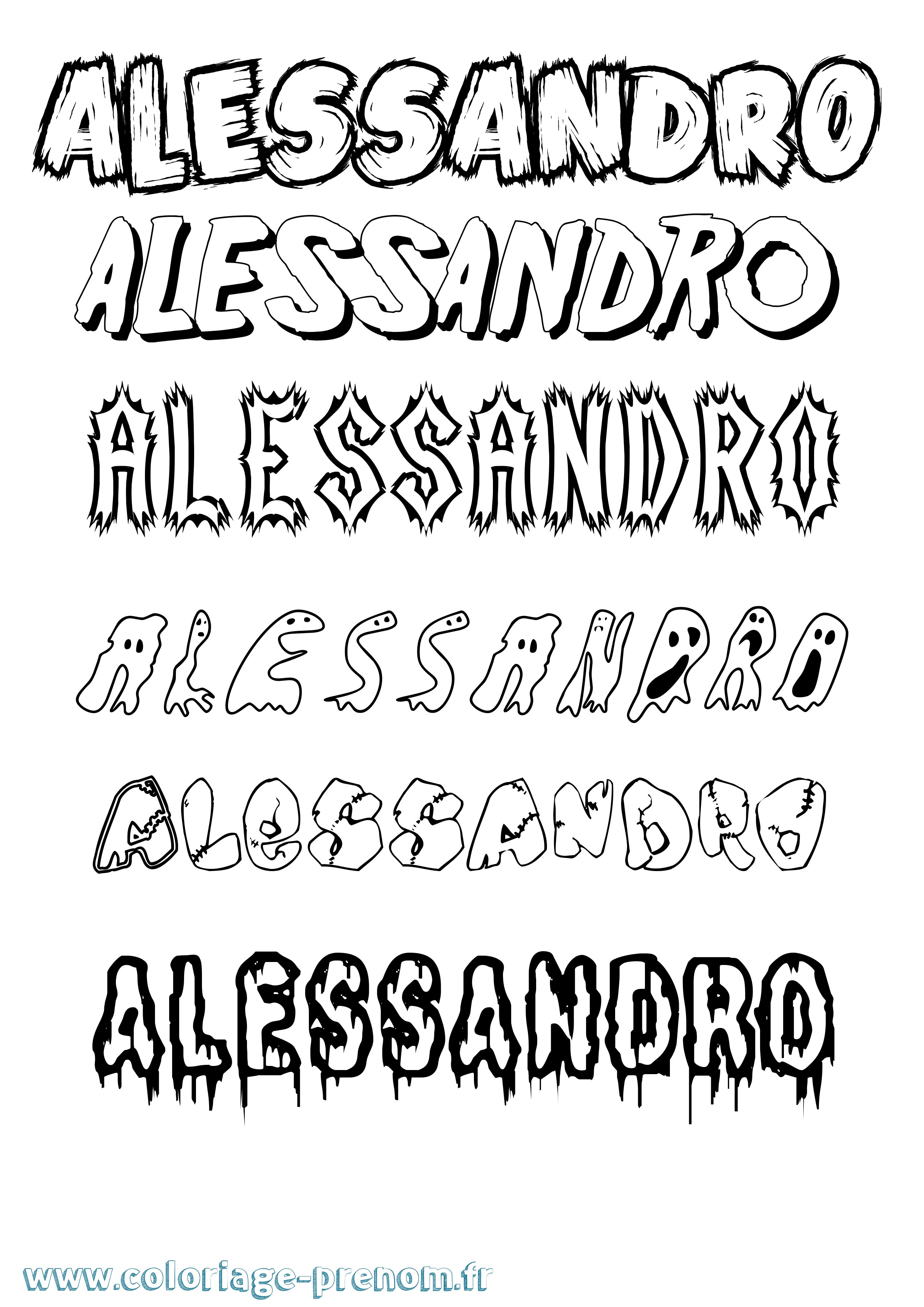 Coloriage prénom Alessandro Frisson