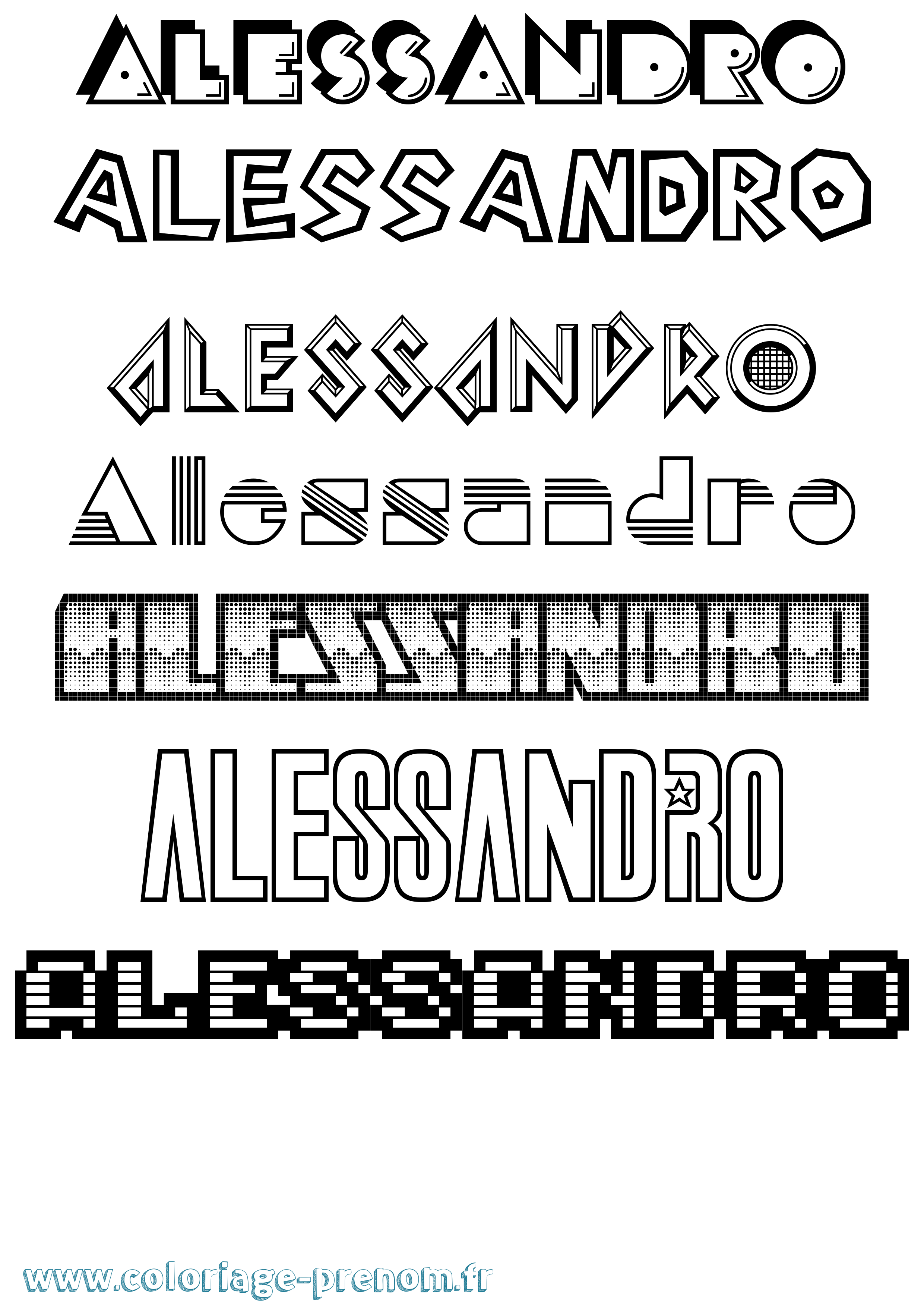 Coloriage Alessandro Coloriage prénom Alessandro