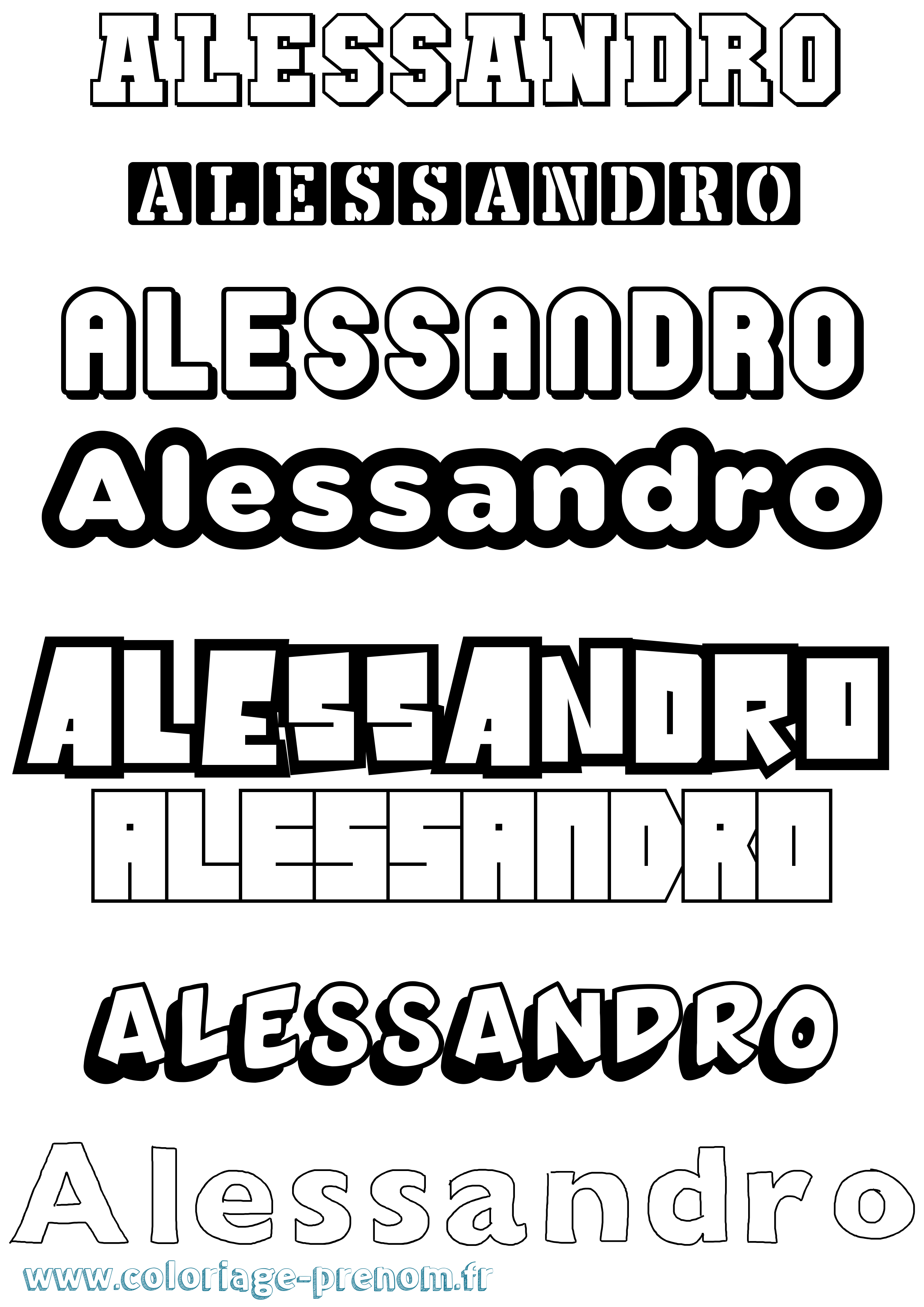 Coloriage prénom Alessandro Simple