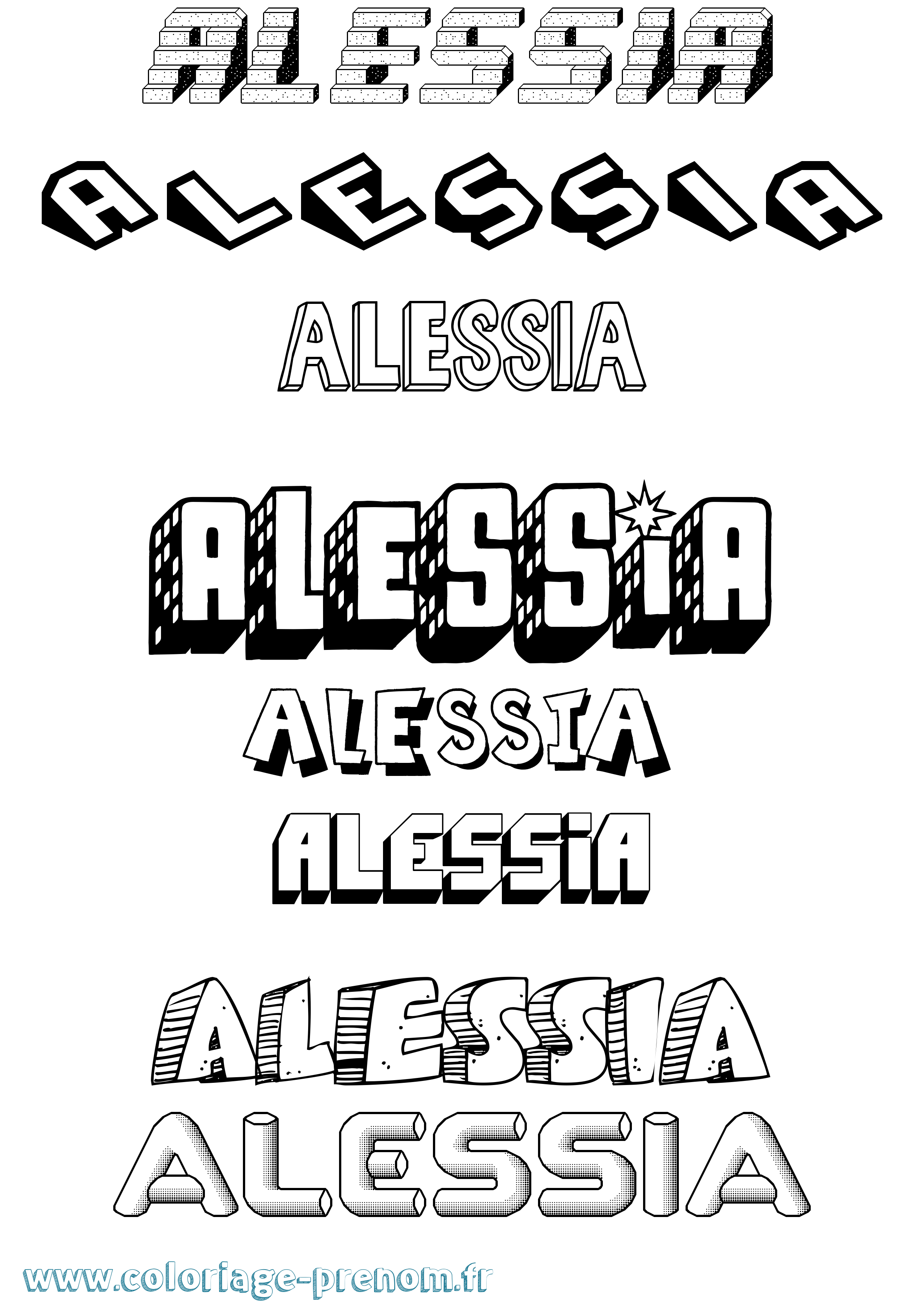 Coloriage prénom Alessia