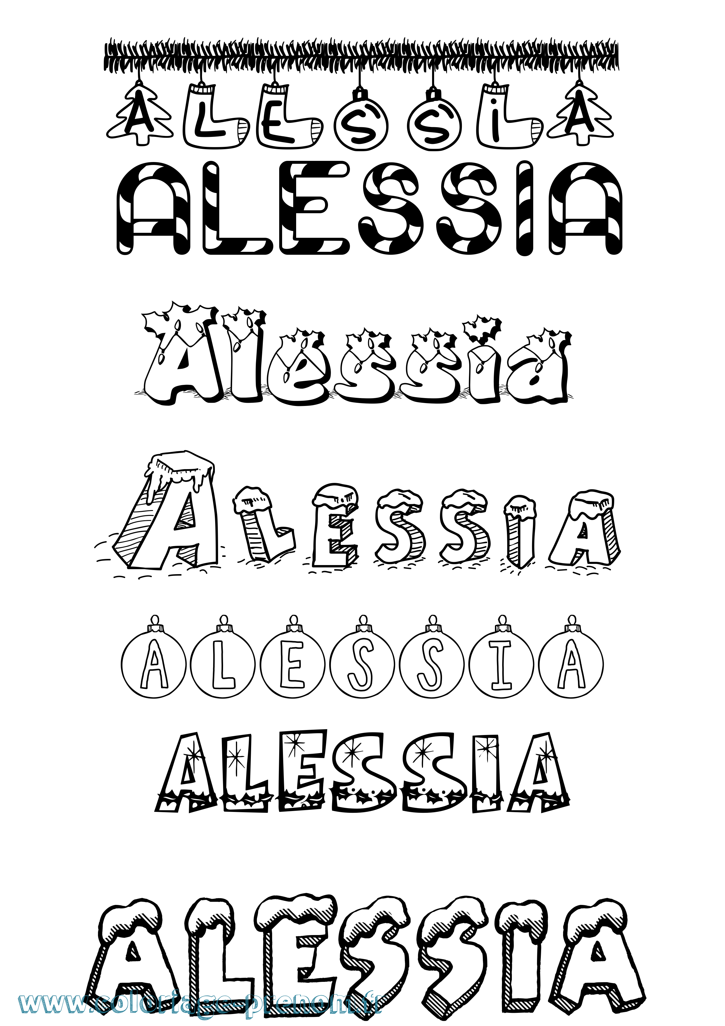Coloriage prénom Alessia