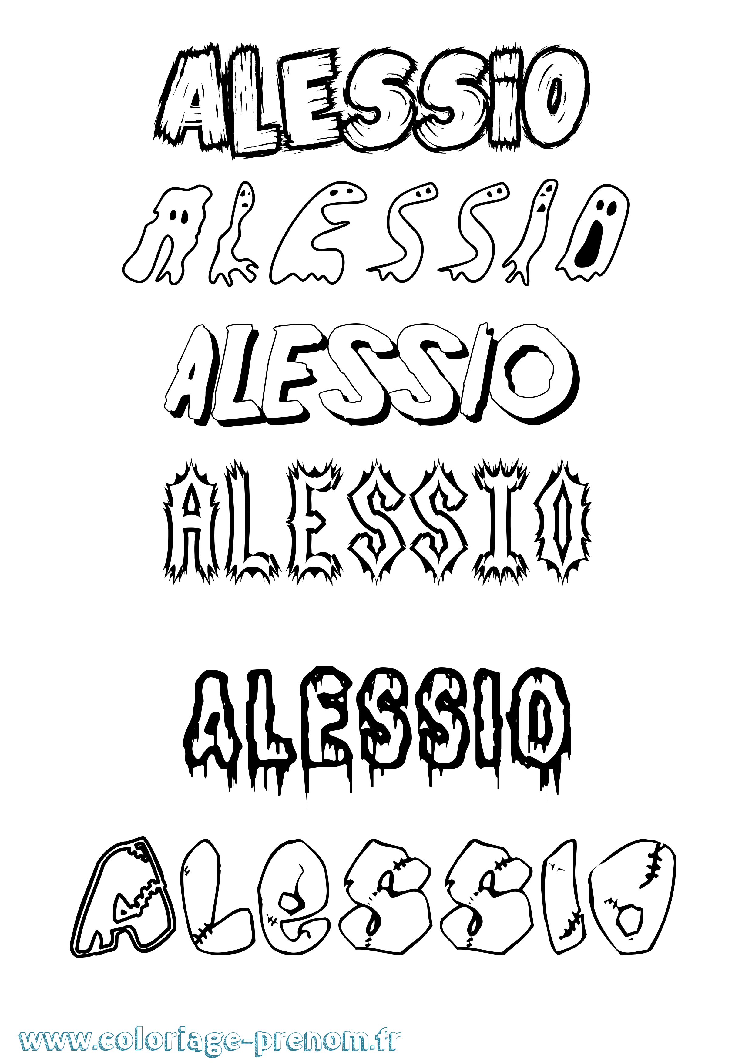 Coloriage prénom Alessio Frisson