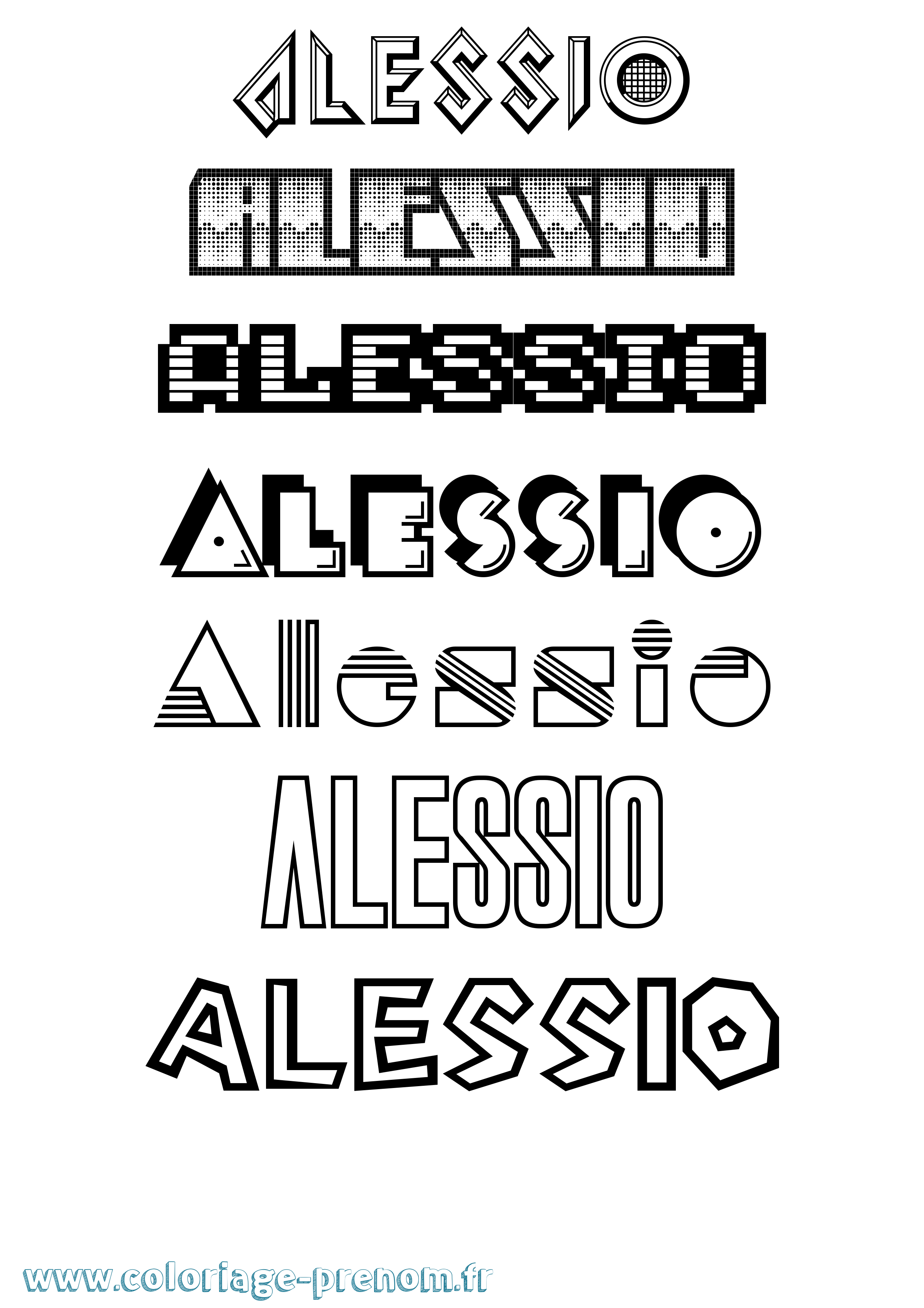 Coloriage prénom Alessio Jeux Vidéos